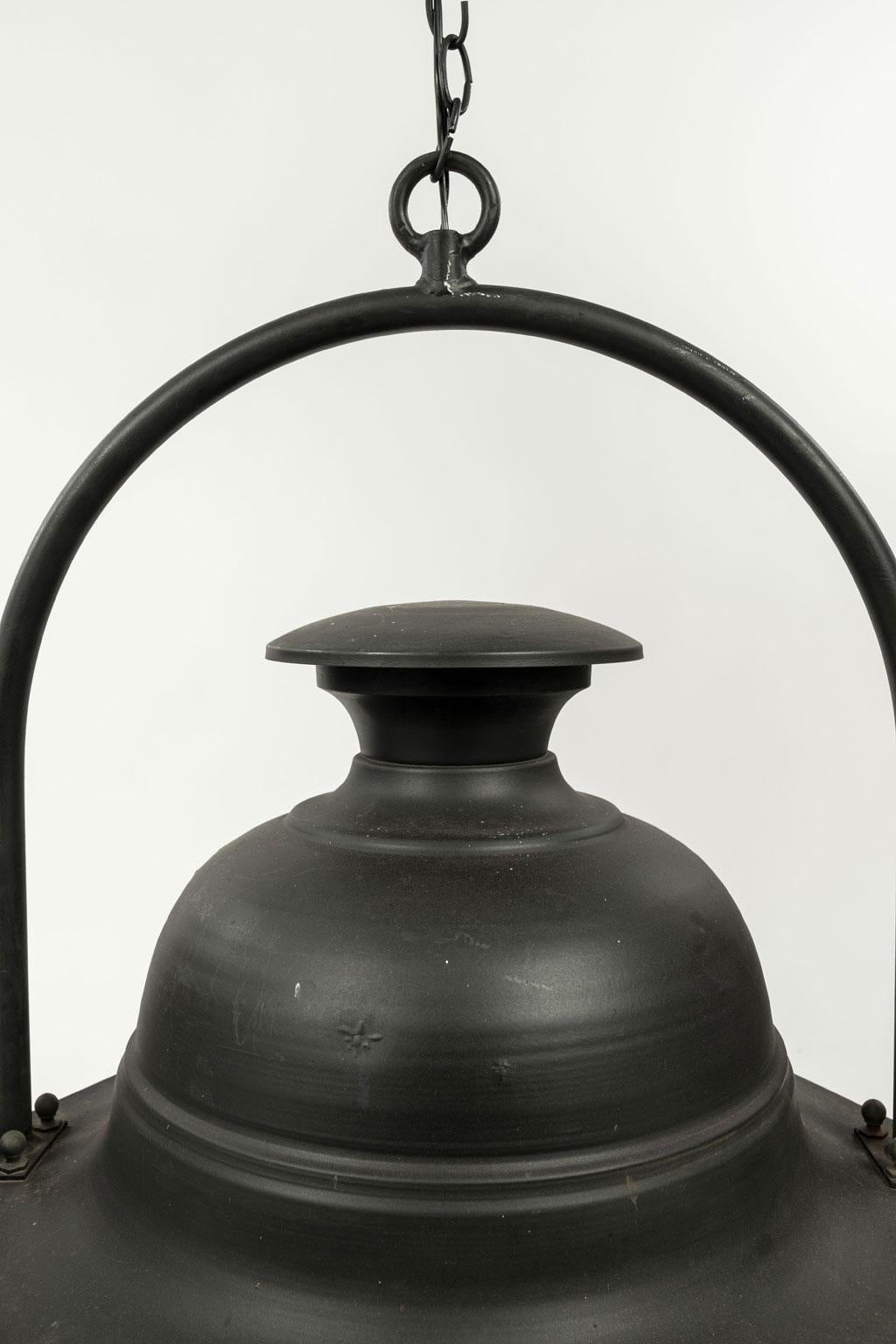 Vintage Black-Painted Hexagonal Street Lantern 1