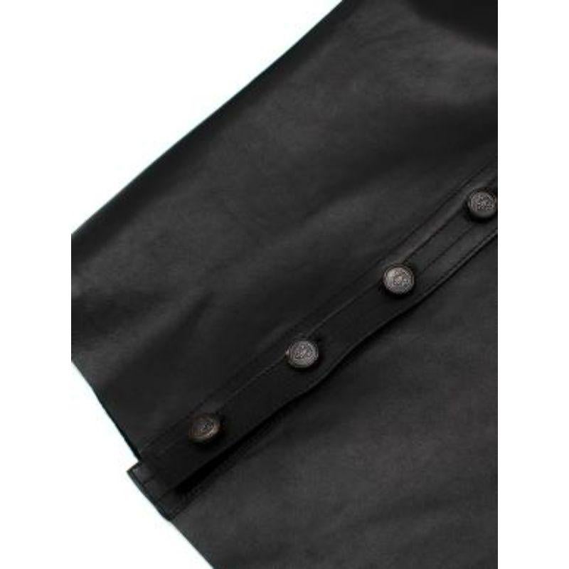 Vintage Black Panelled Leather & Knit Cardigan For Sale 1