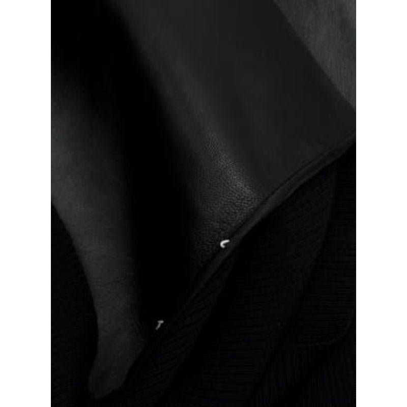 Vintage Black Panelled Leather & Knit Cardigan For Sale 2