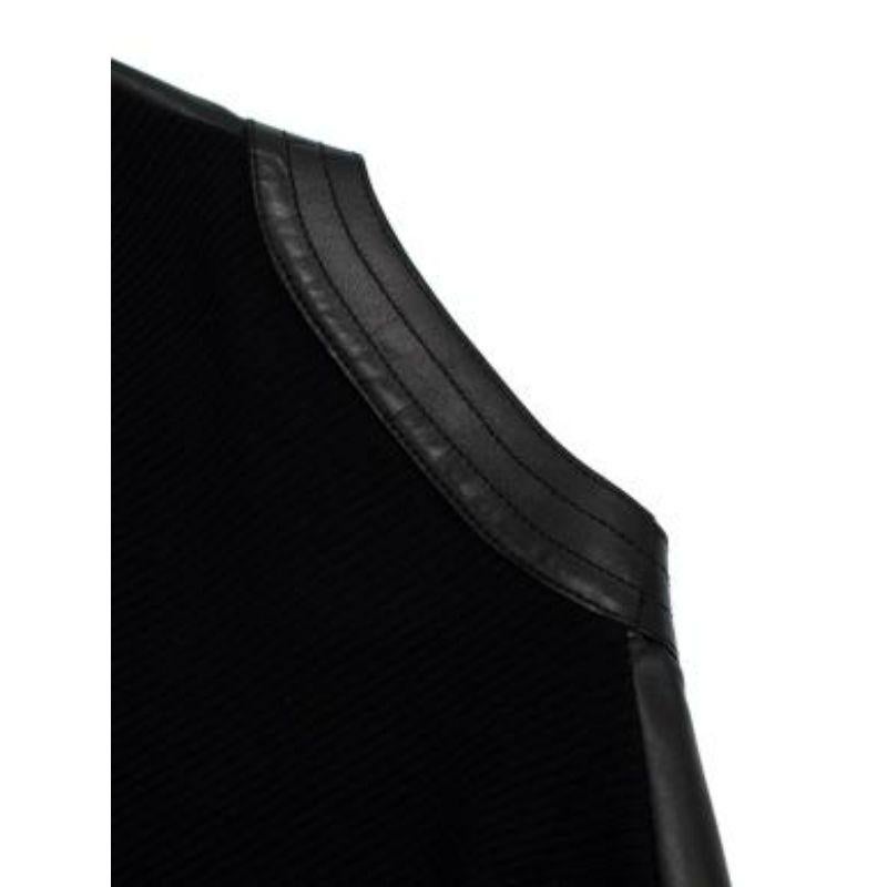 Vintage Black Panelled Leather & Knit Cardigan For Sale 5