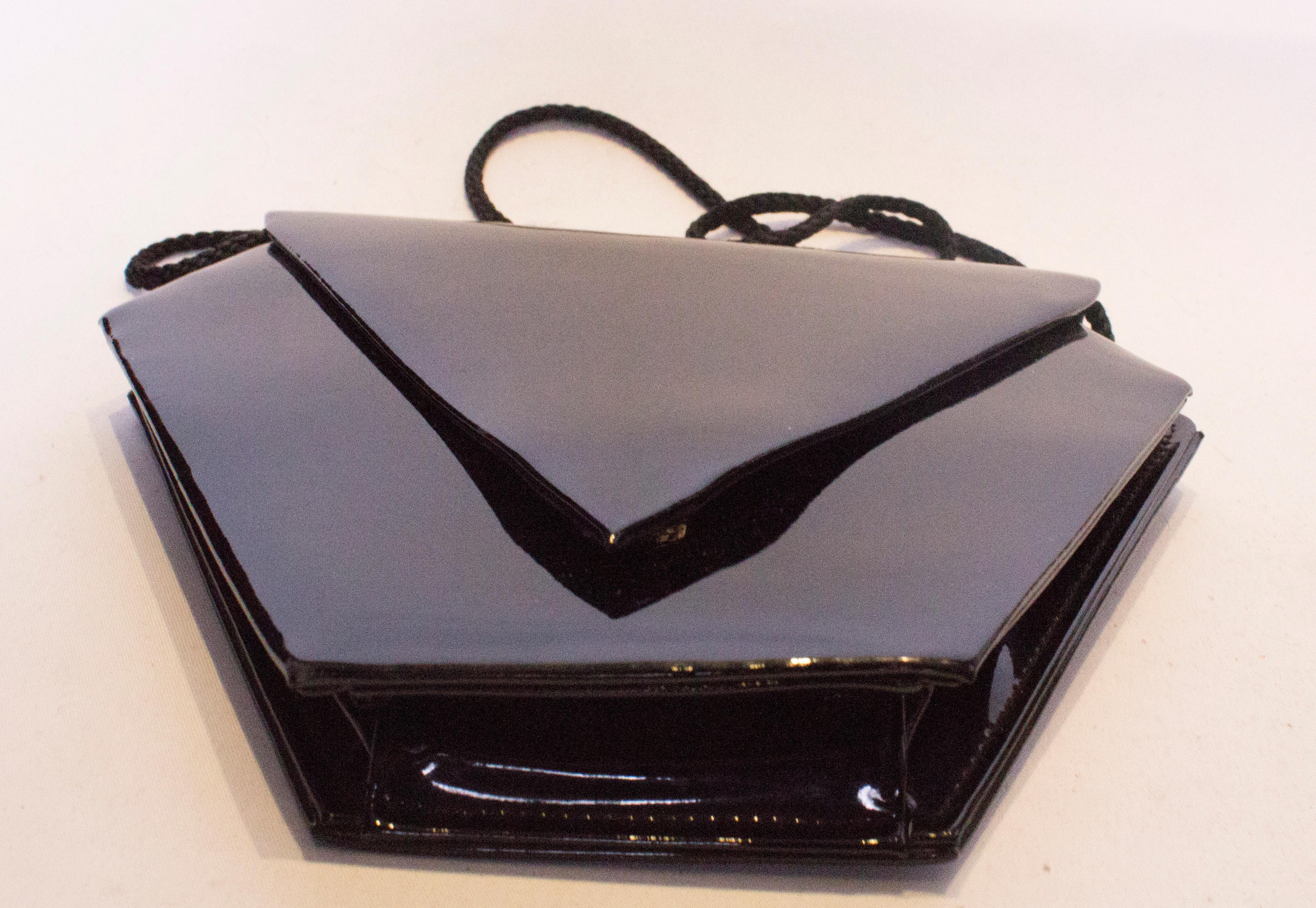 Women's Vintage Black Patent Bag For Sale