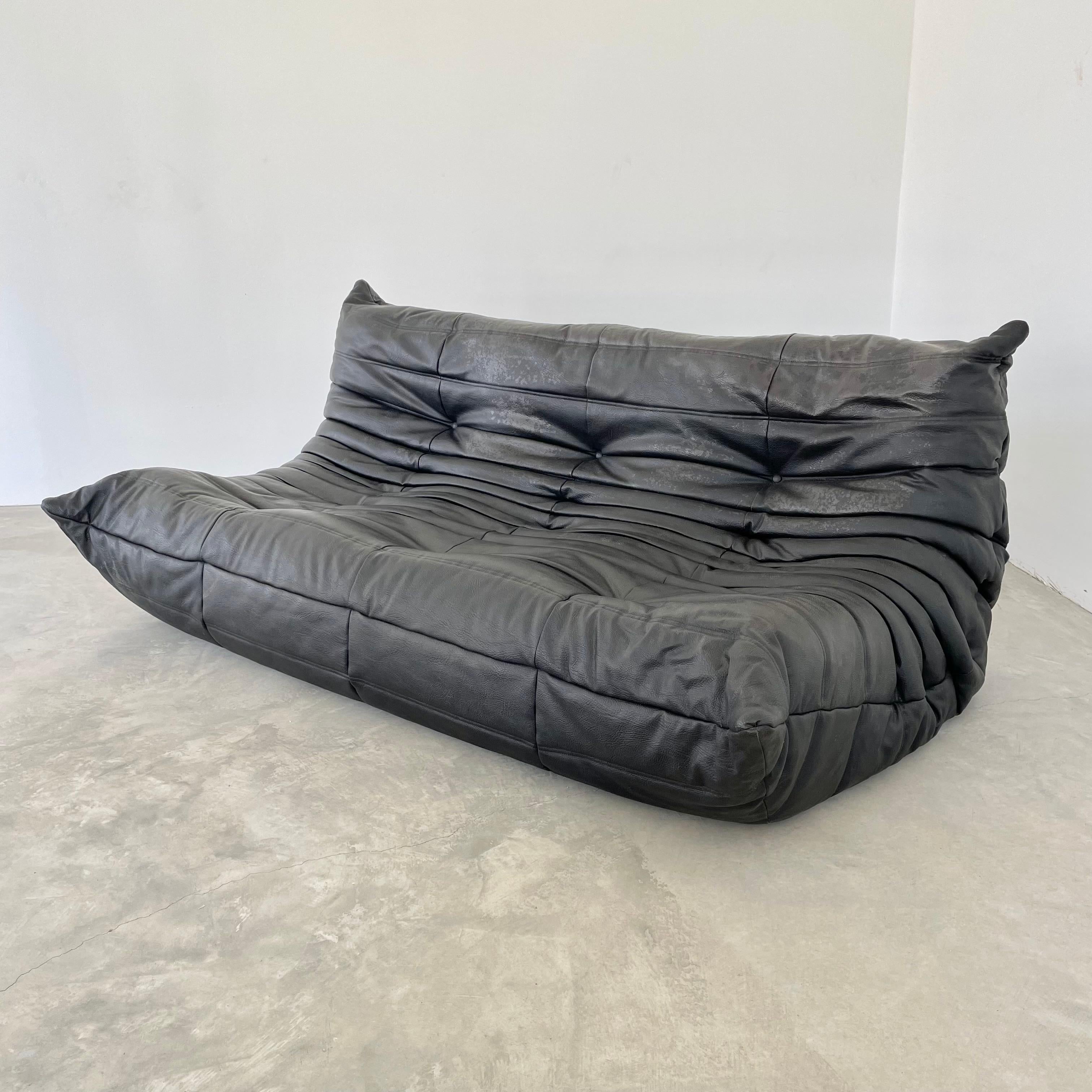 pebbled leather sofa