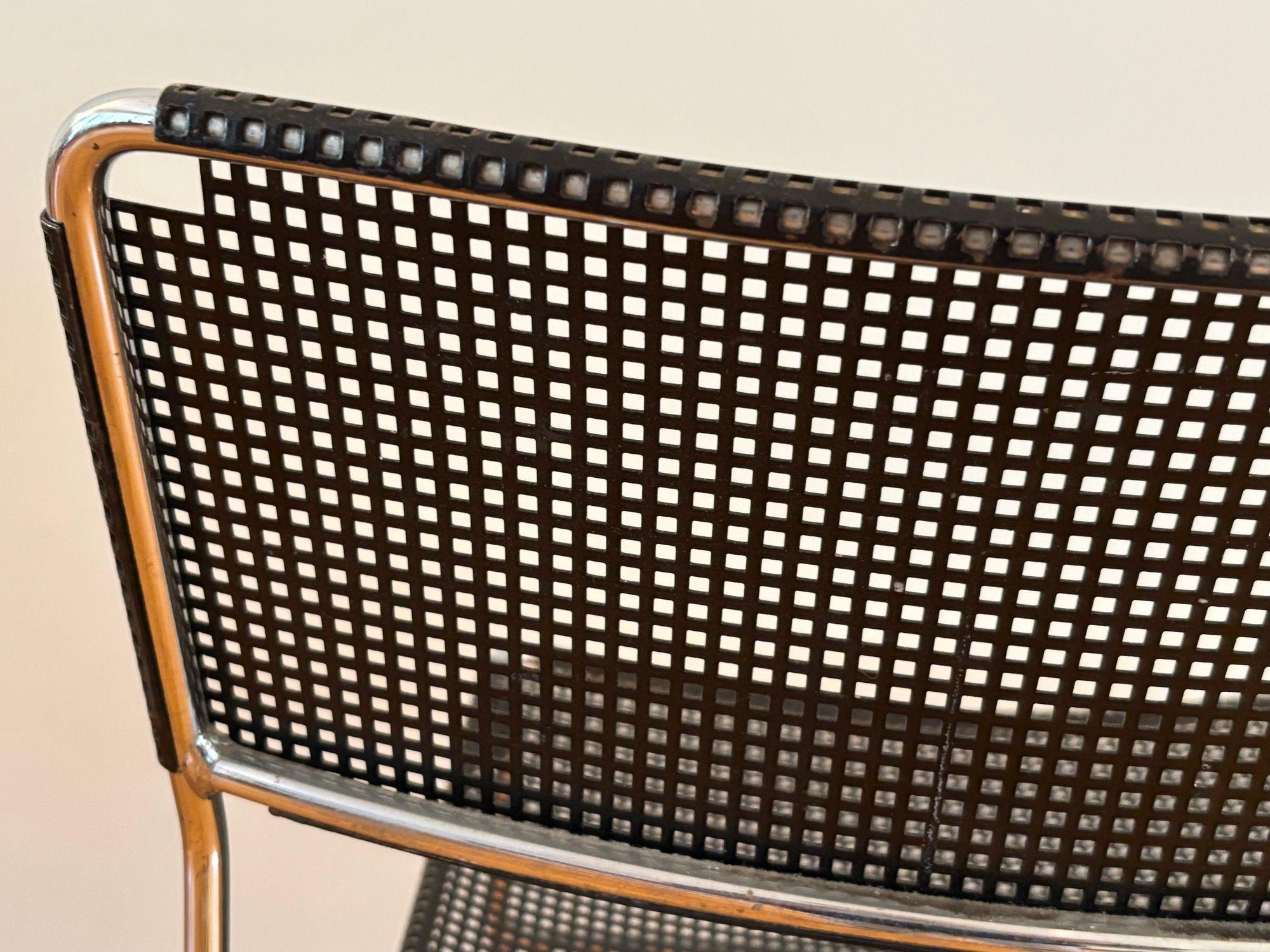 Vintage Black Perforated Metal Chair Niels Jorgen Haugesen Attributed For Sale 4