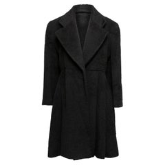 Vintage Black Perry Ellis Wool Swing Coat Size US 8