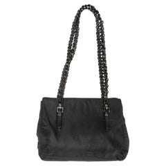 Prada Black Saffiano Lux Leather Parabole Shopping Tote at 1stDibs