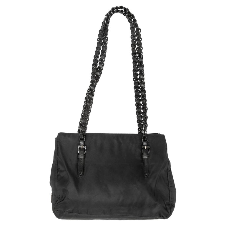 Black Prada Tessuto Crossbody Bag – Designer Revival