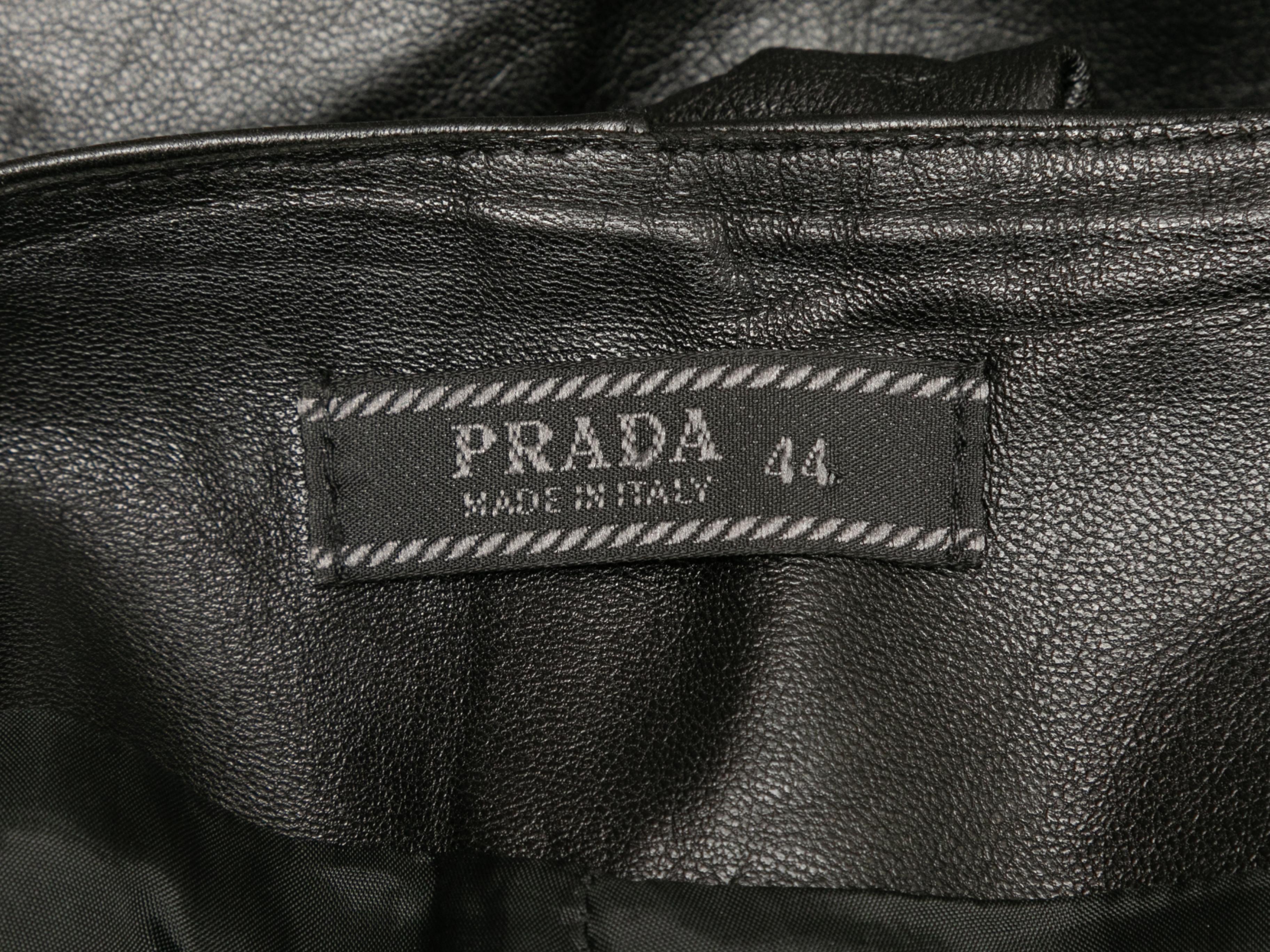 Vintage Black Prada Leather Pants In Excellent Condition For Sale In New York, NY