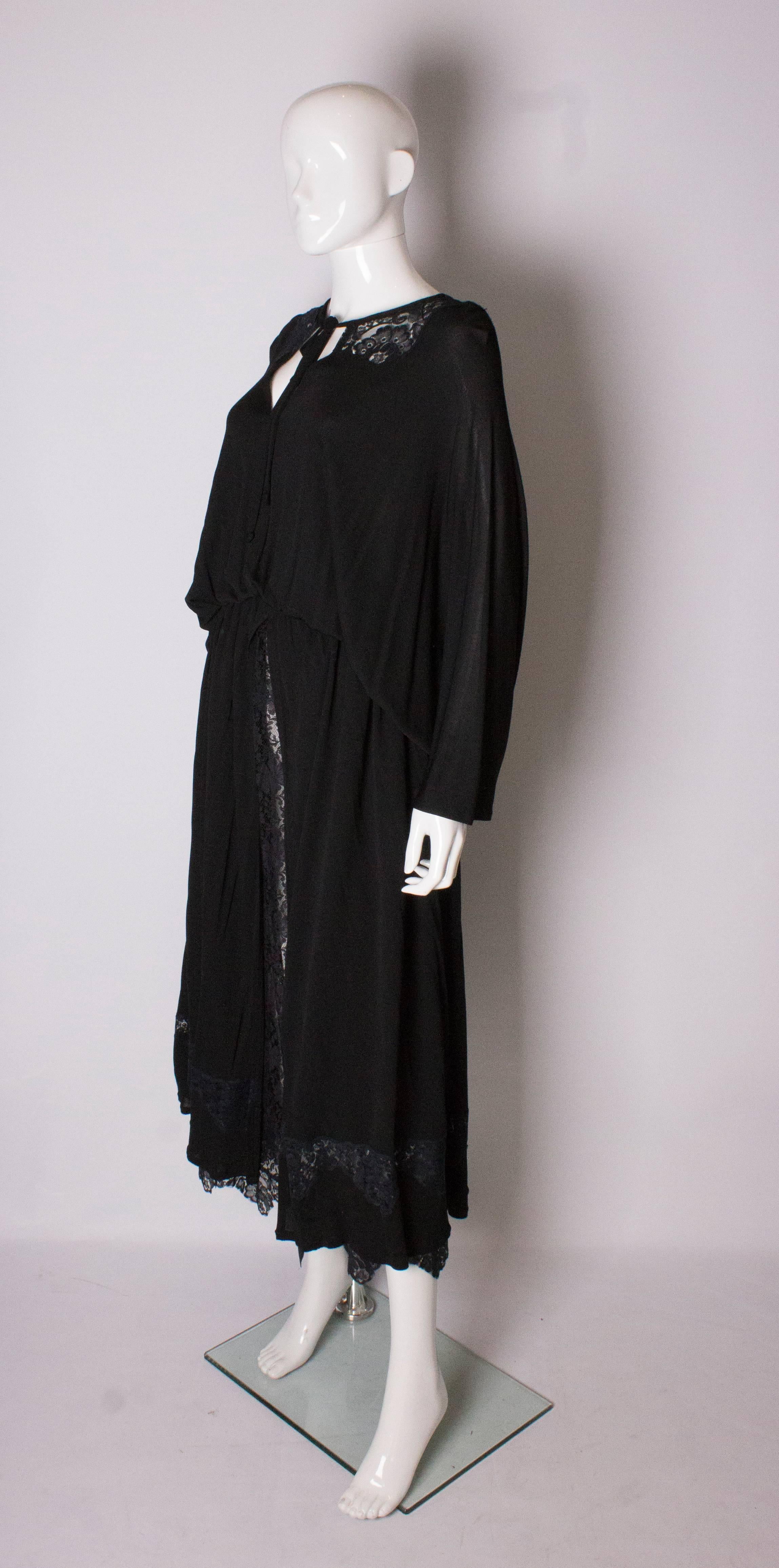 Vintage Black Quorum Dress In Good Condition For Sale In London, GB