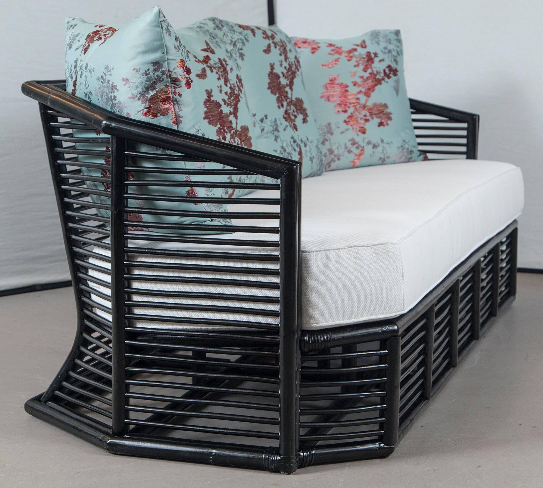 black rattan couch