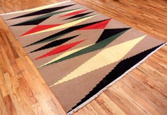 Nazmiyal Collection Vintage French Art Deco Kilim 8 ft 2 in x 11 ft 5 in