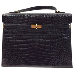 Vintage Black Reptile Skin Bag