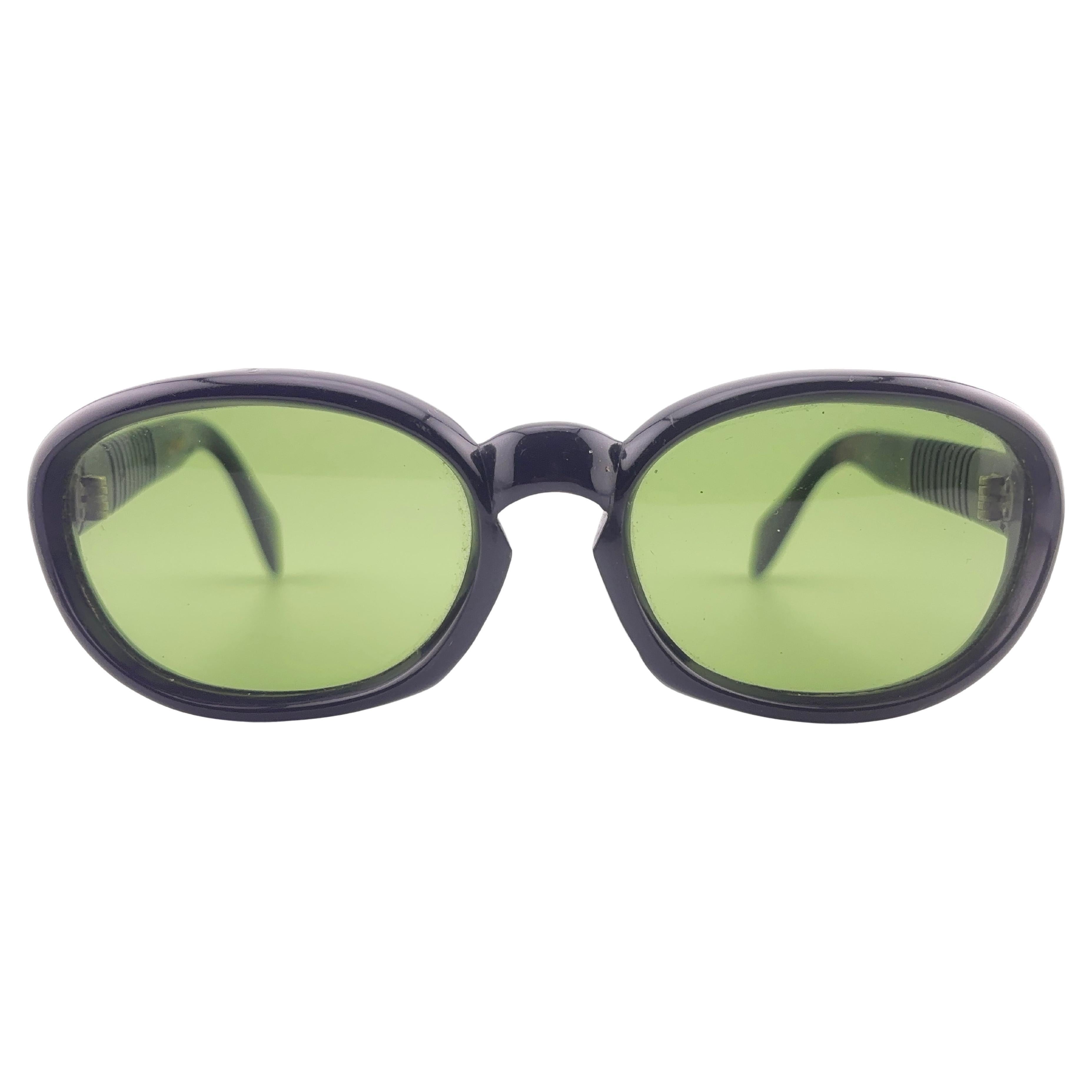 Vintage Schwarz Robust Midcentury Sonnenbrille 1960er Jahre Made in France