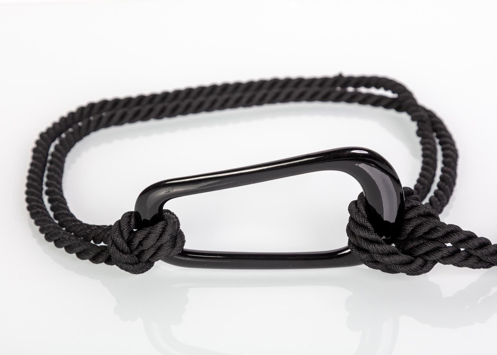 black rope belt with tassels