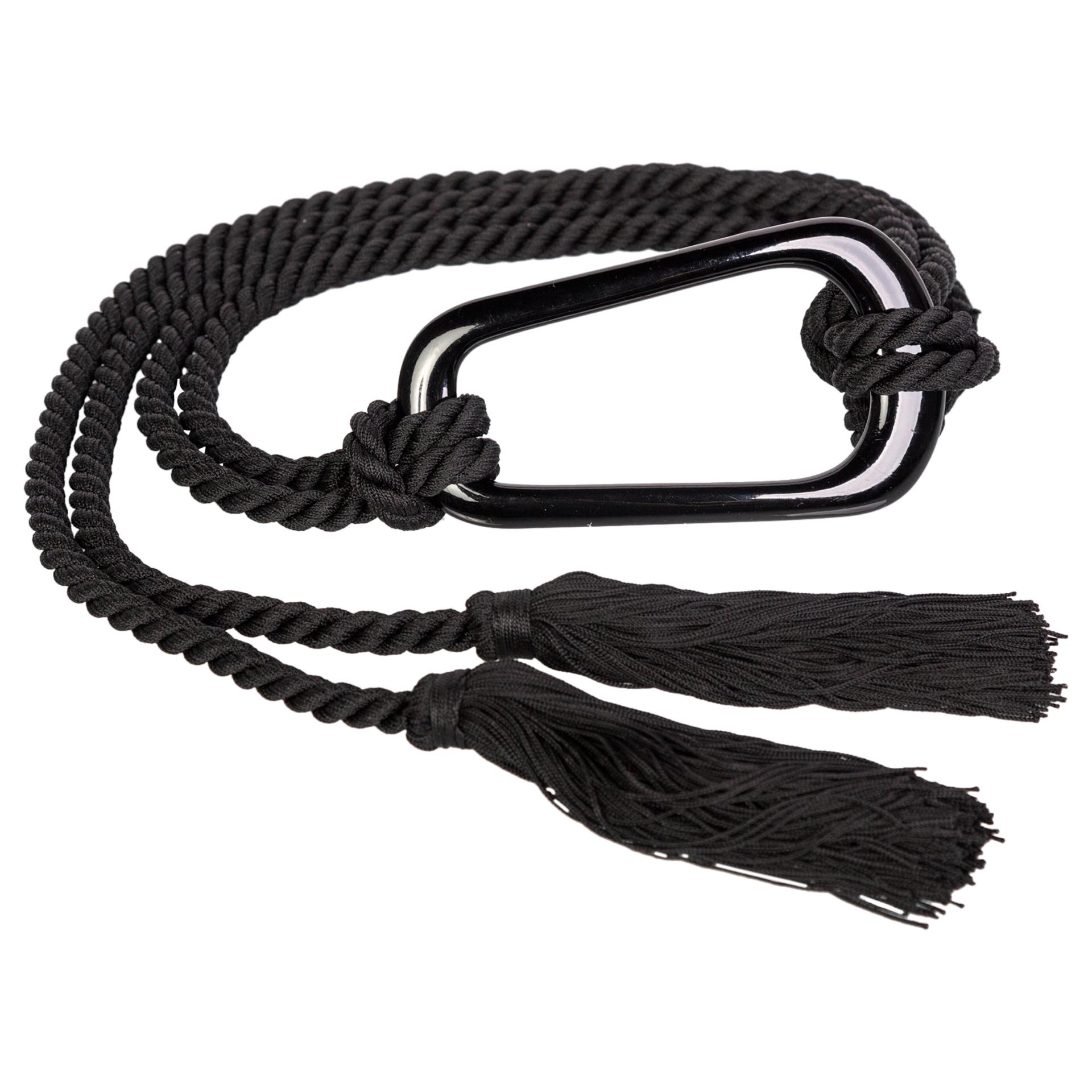 Rope Belt Black / Long / Knotted