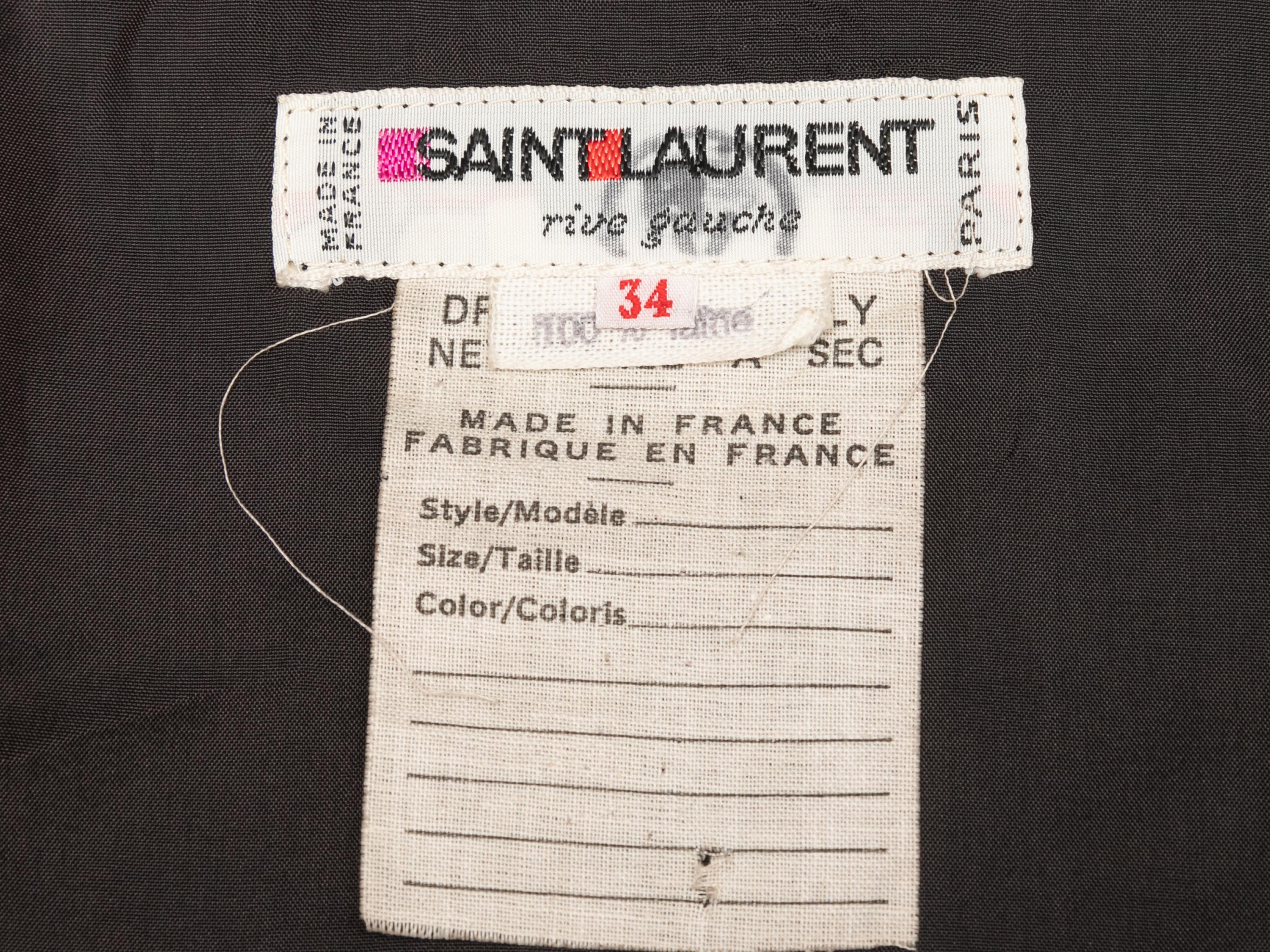 Vintage Black Saint Laurent Wool Wrap Skirt 1