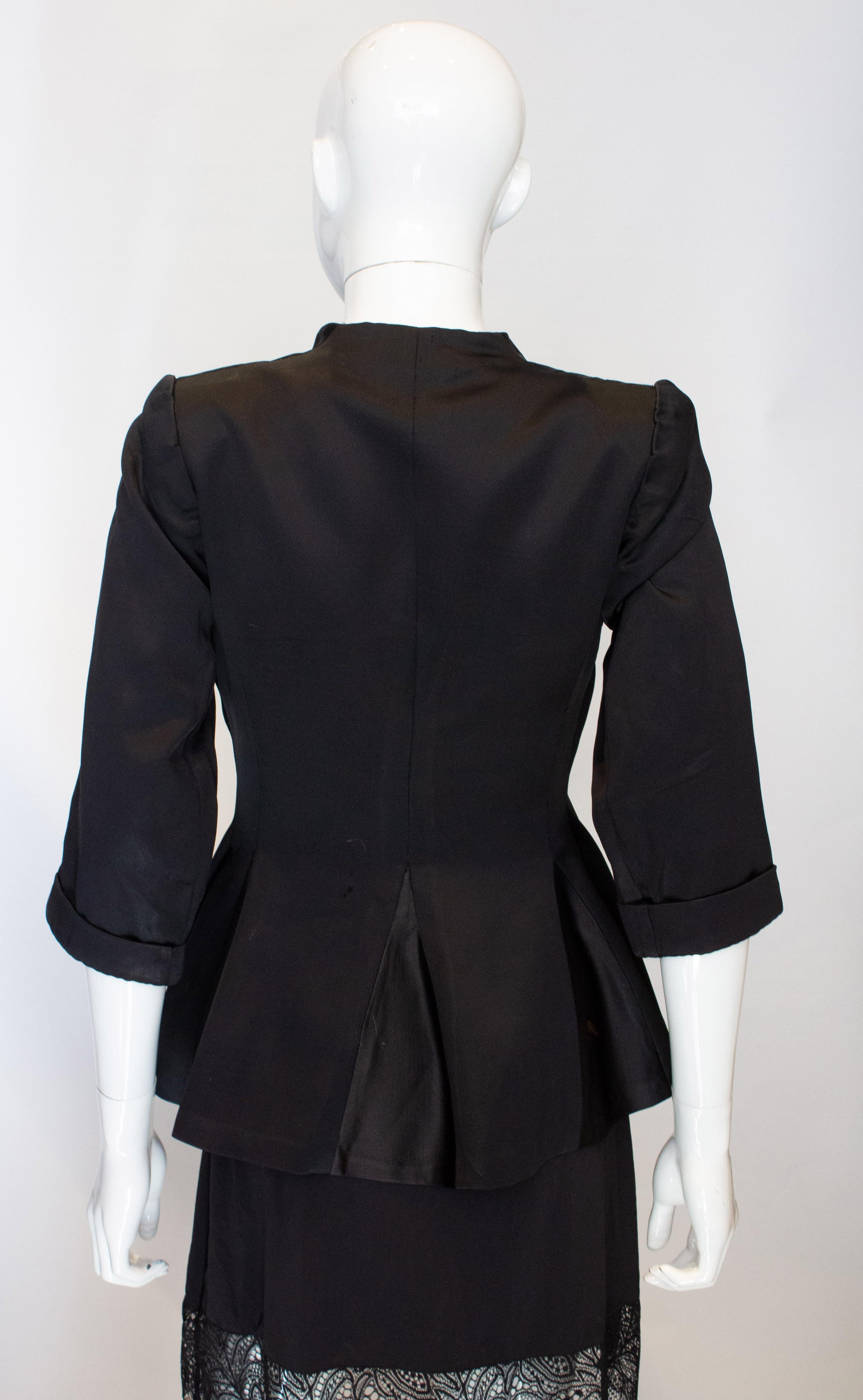 Vintage Black Satin Jacket For Sale 1