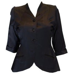 Veste vintage en satin noir