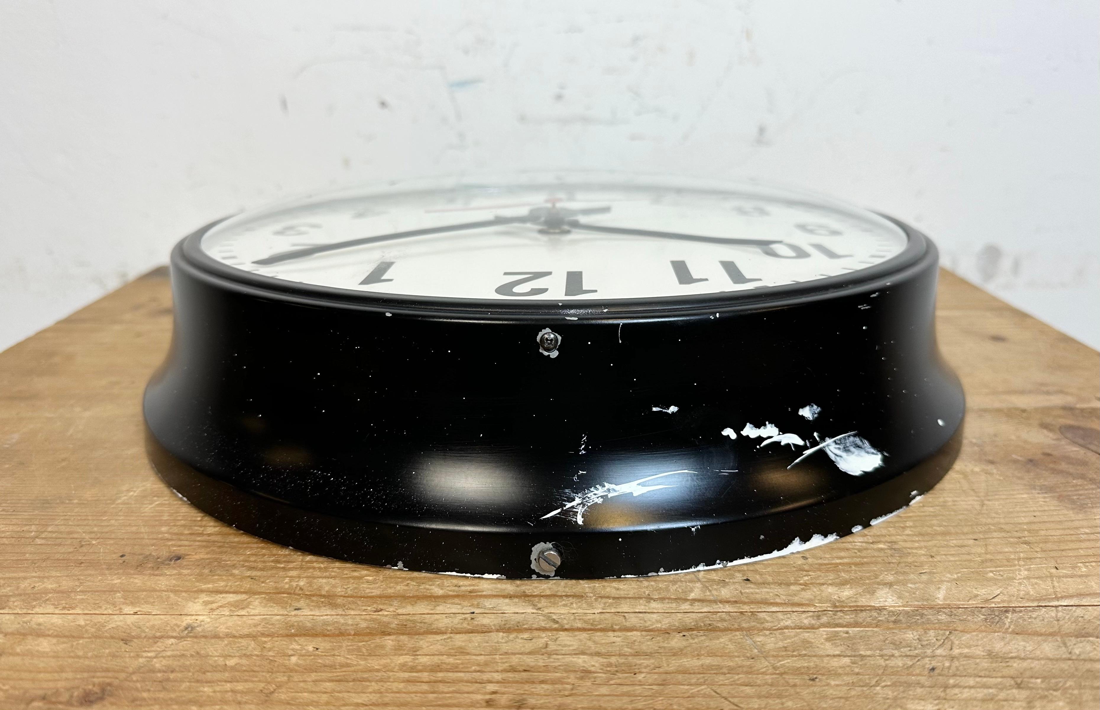 Vintage Black School Wall Clock from Lathem, 1980s For Sale 3