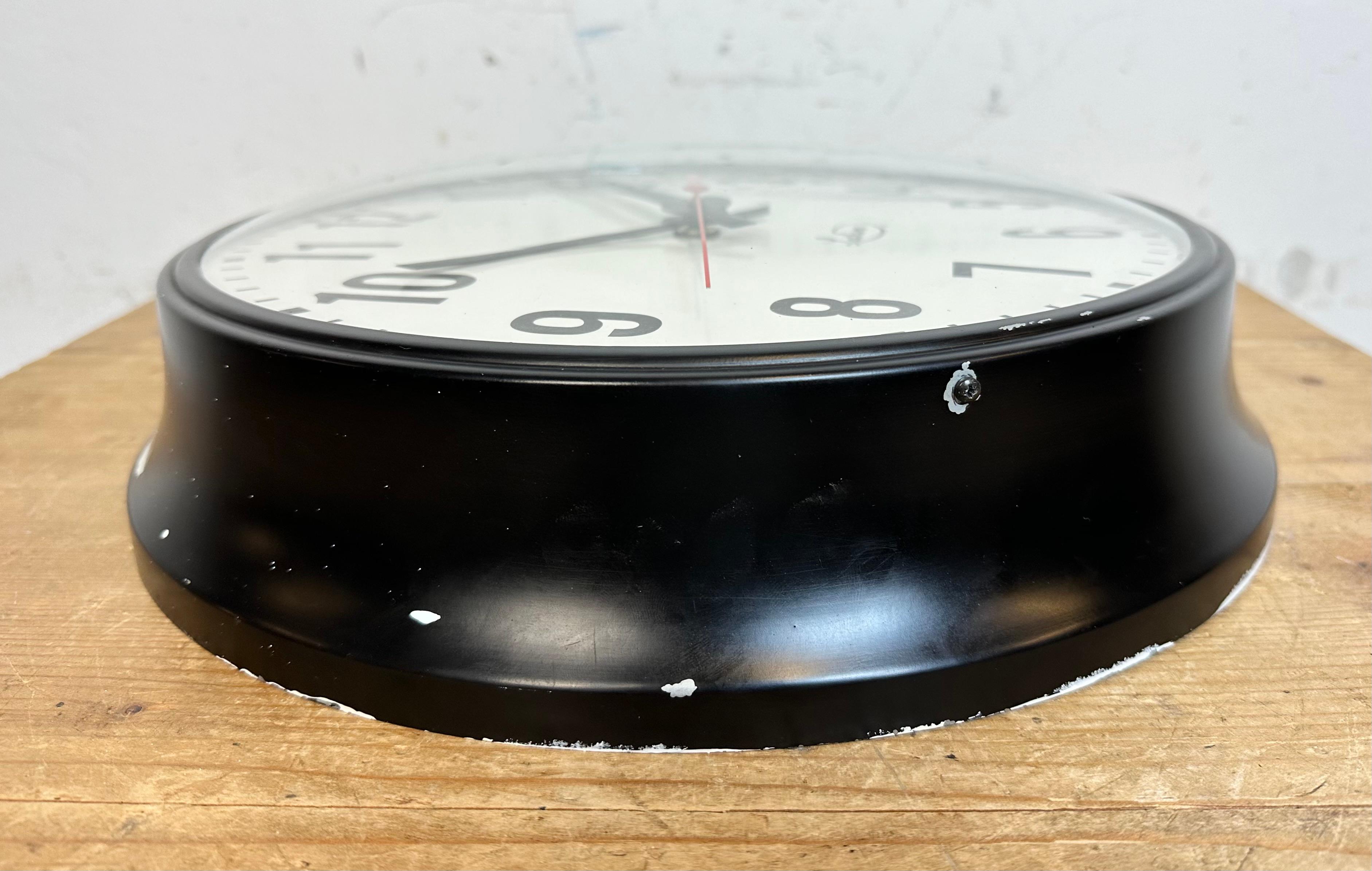 Vintage Black School Wall Clock from Lathem, 1980s For Sale 5