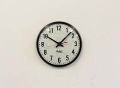 Vintage Black School Wall Clock from Lathem, 1980s