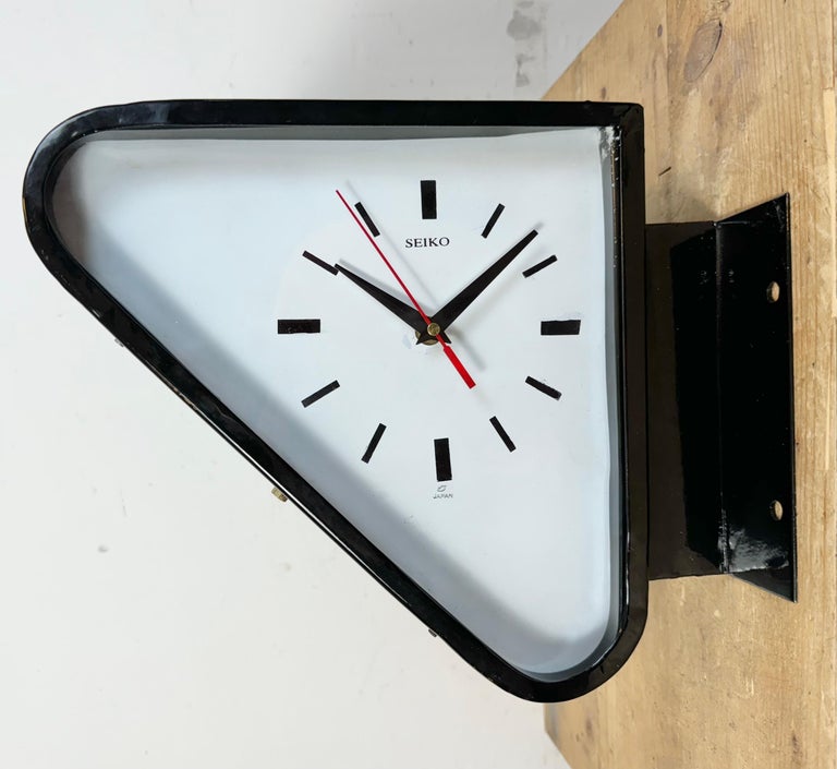 Vintage Black Seiko Maritime Double-Sided Wall Clock, 1970s at 1stDibs