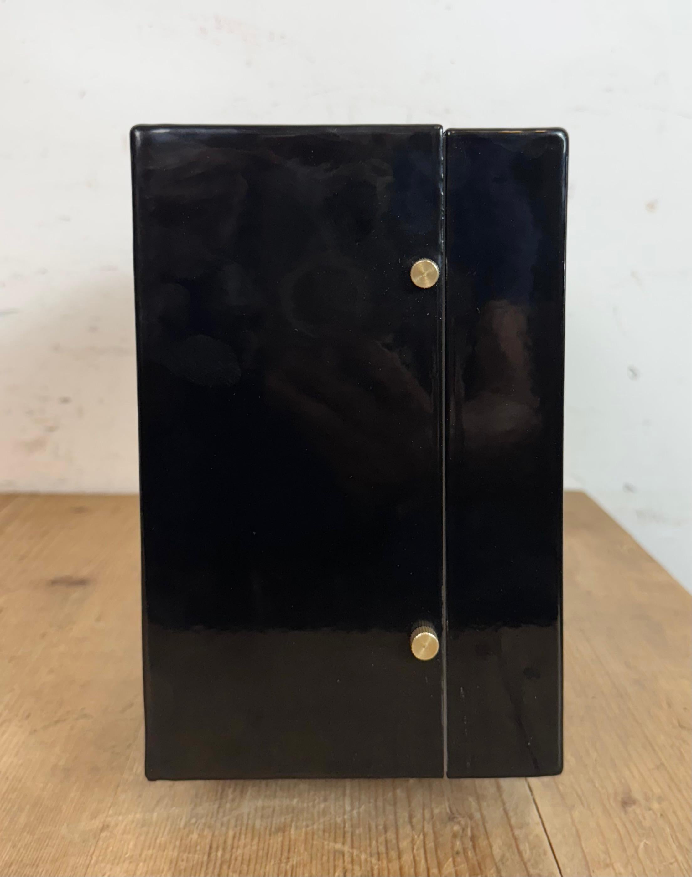 Late 20th Century Vintage Black Seiko Maritime Double-Sided Wall Clock, 1970s For Sale