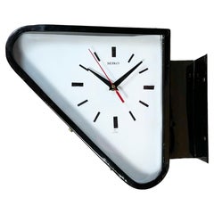 Vintage Black Seiko Maritime Double-Sided Wall Clock, 1970s