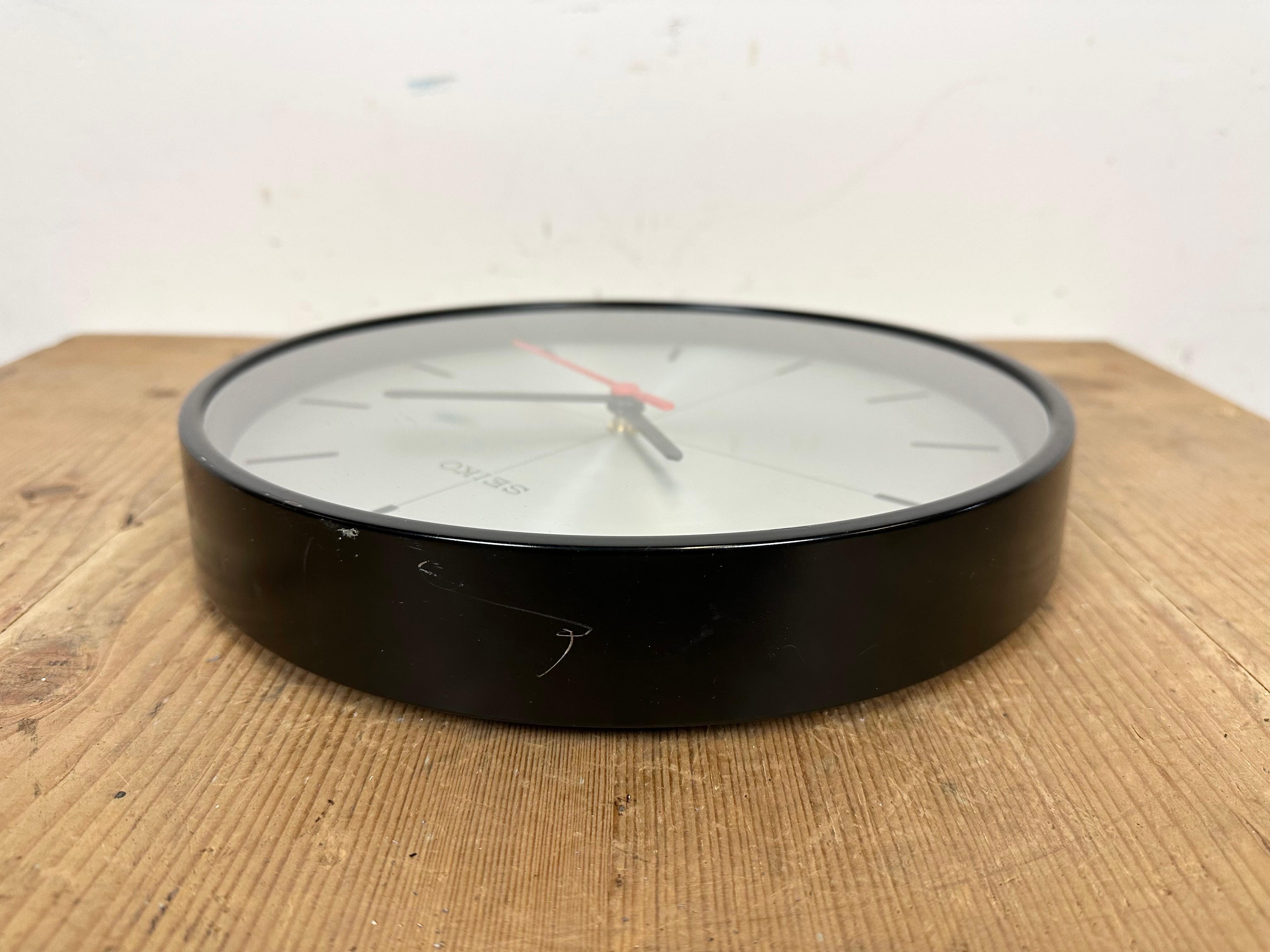 Vintage Black Seiko Navy Wall Clock, 1990s For Sale 1