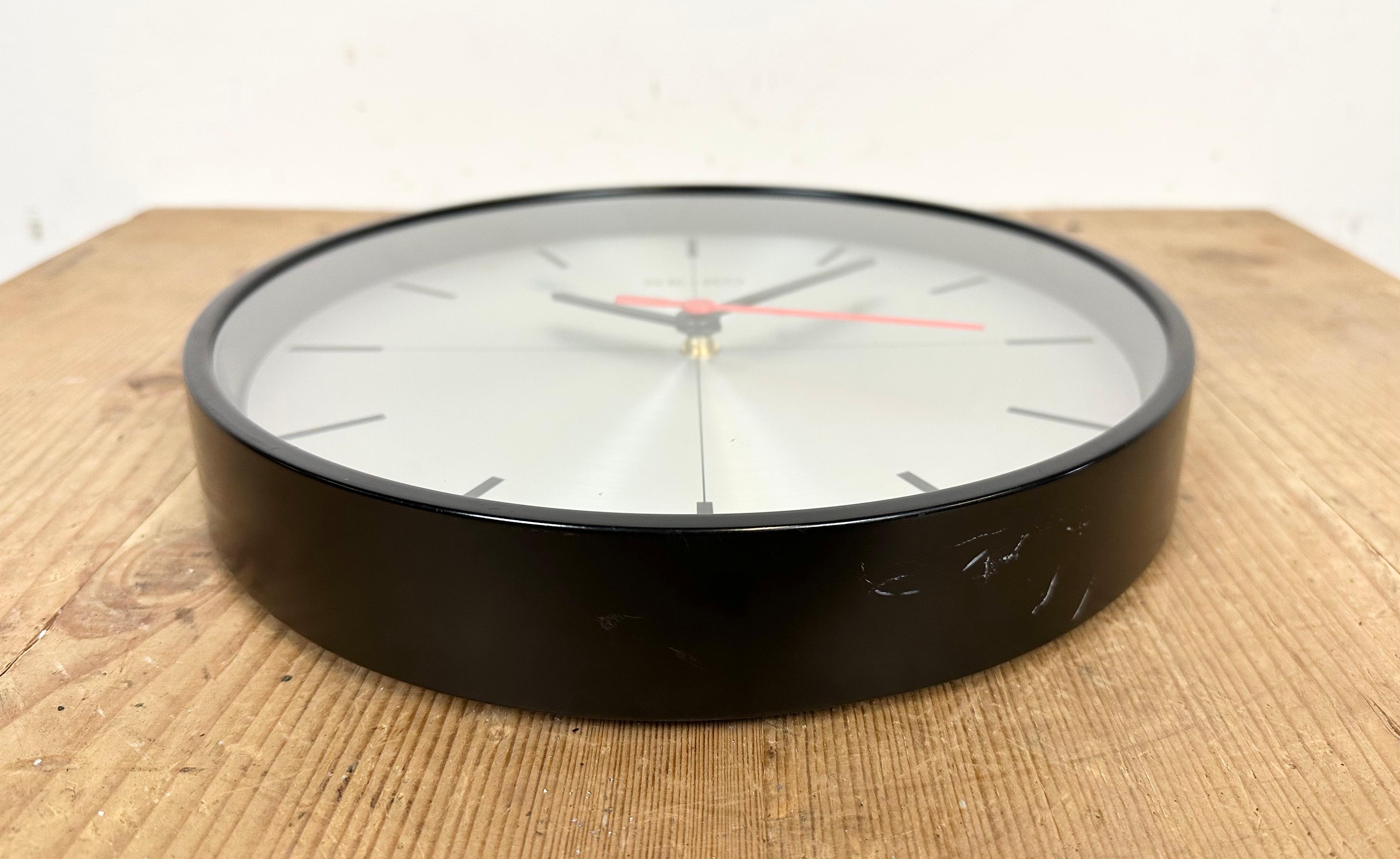 Industrial Vintage Black Seiko Navy Wall Clock, 1990s For Sale