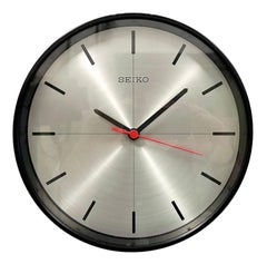 Retro Black Seiko Navy Wall Clock, 1990s
