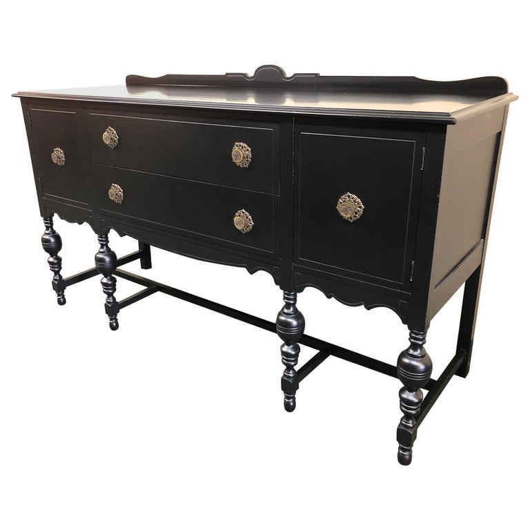 Vintage Black Sideboard For Sale at 1stDibs