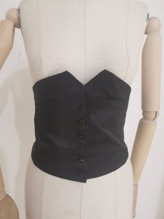 Vintage black silk corset