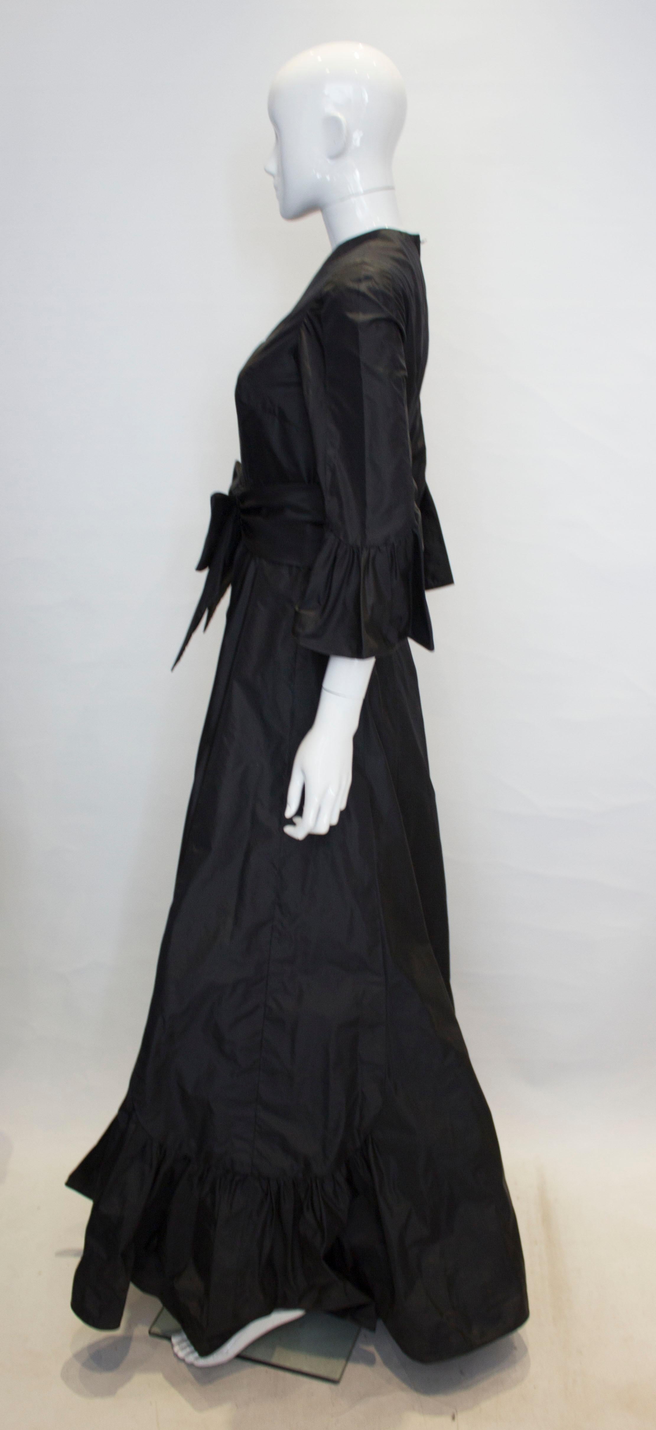 Women's Vintage Hartnell Black Silk Gown