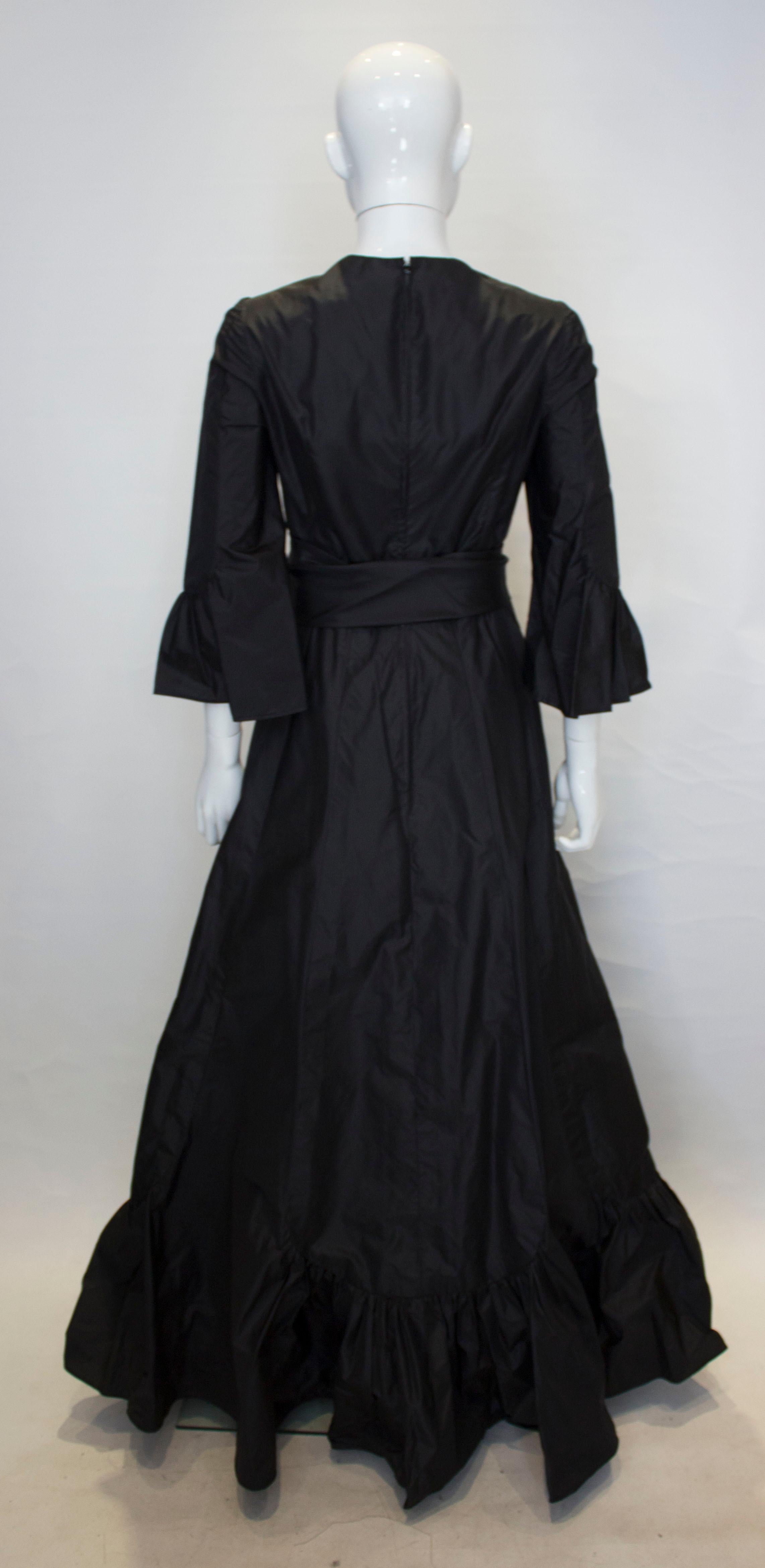 Vintage Hartnell Black Silk Gown 1