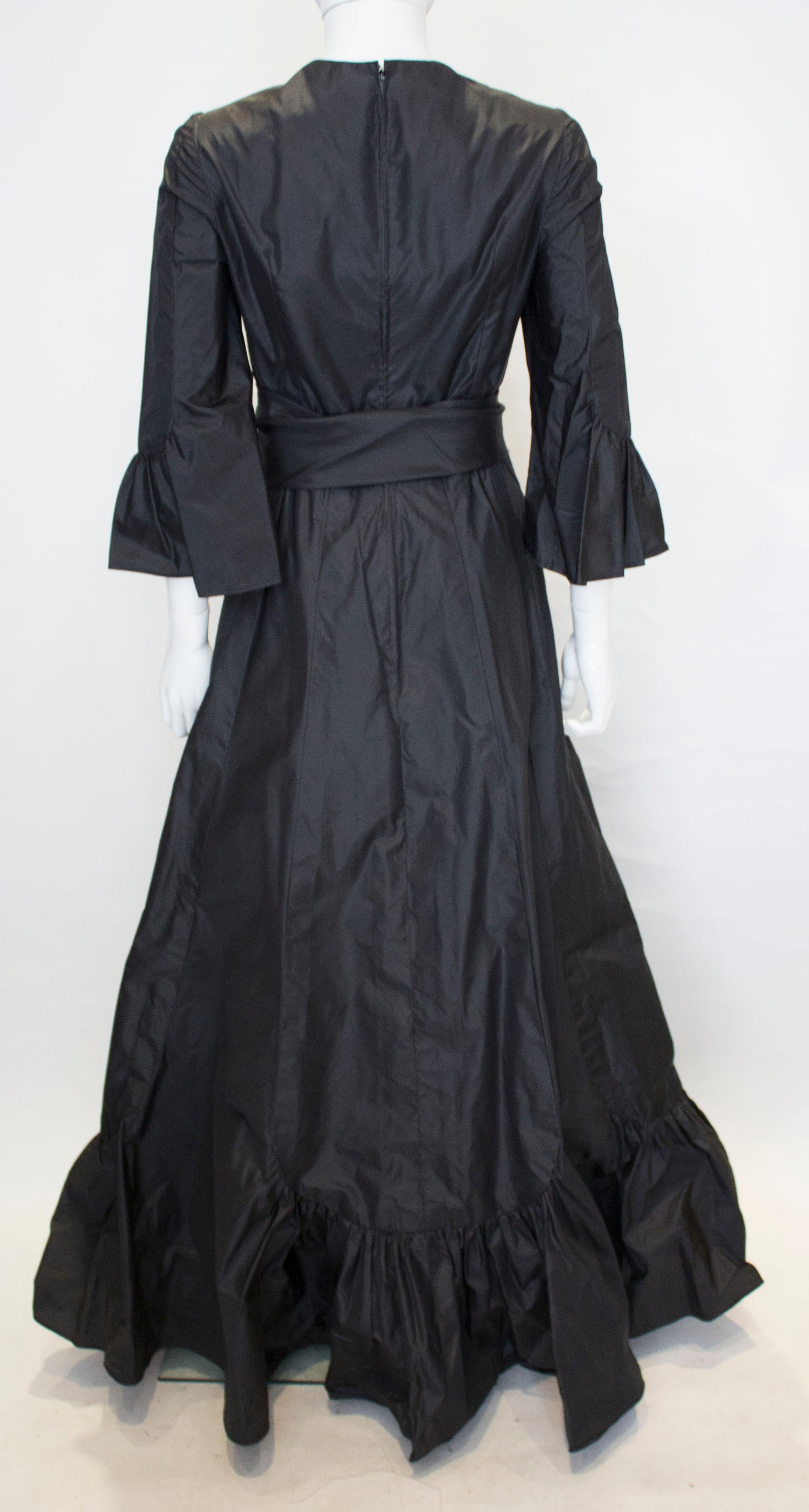 Vintage Hartnell Black Silk Gown 2