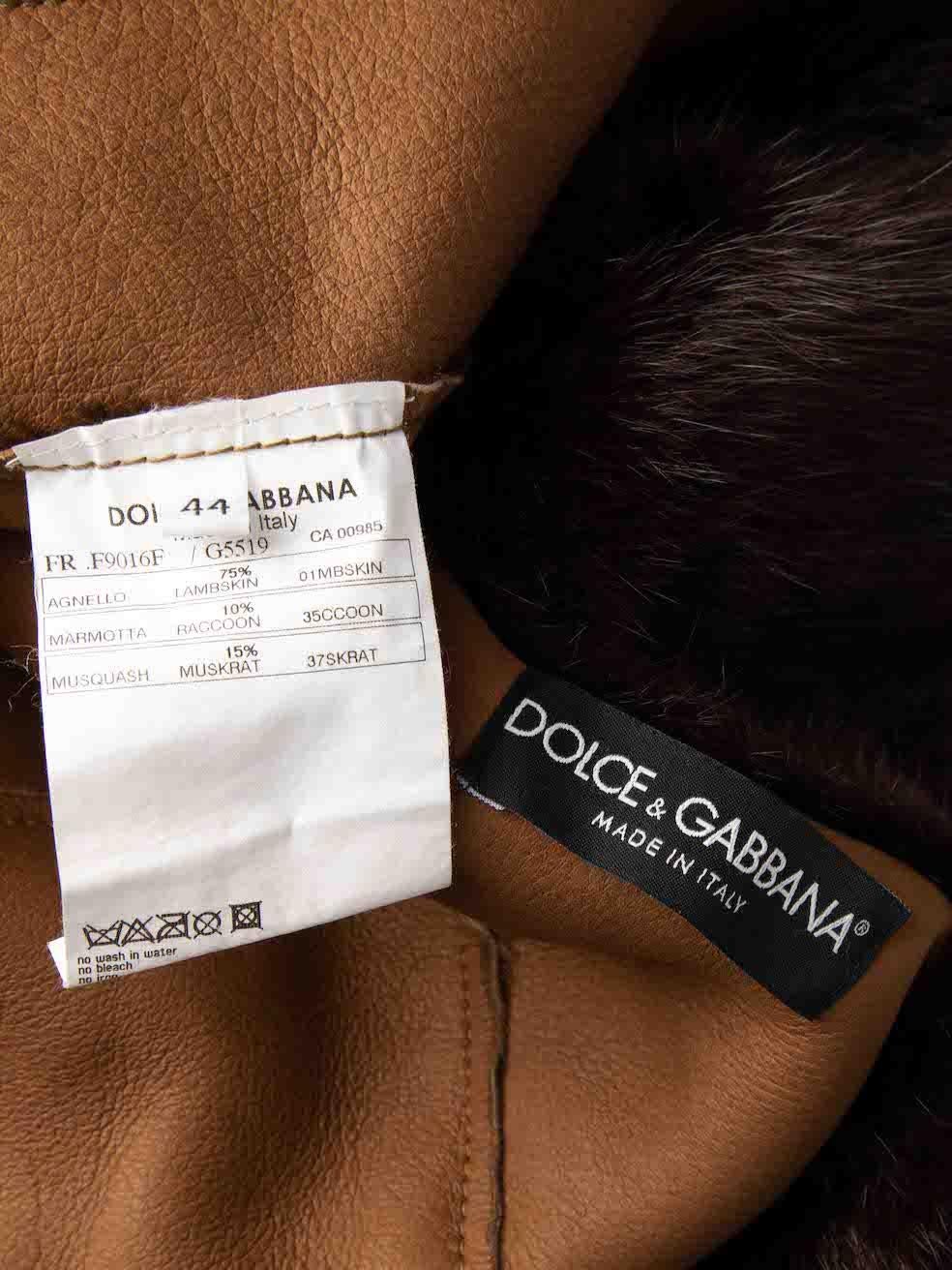 Women's Vintage Brown Lamb Fur & Leather Jacket Size L For Sale