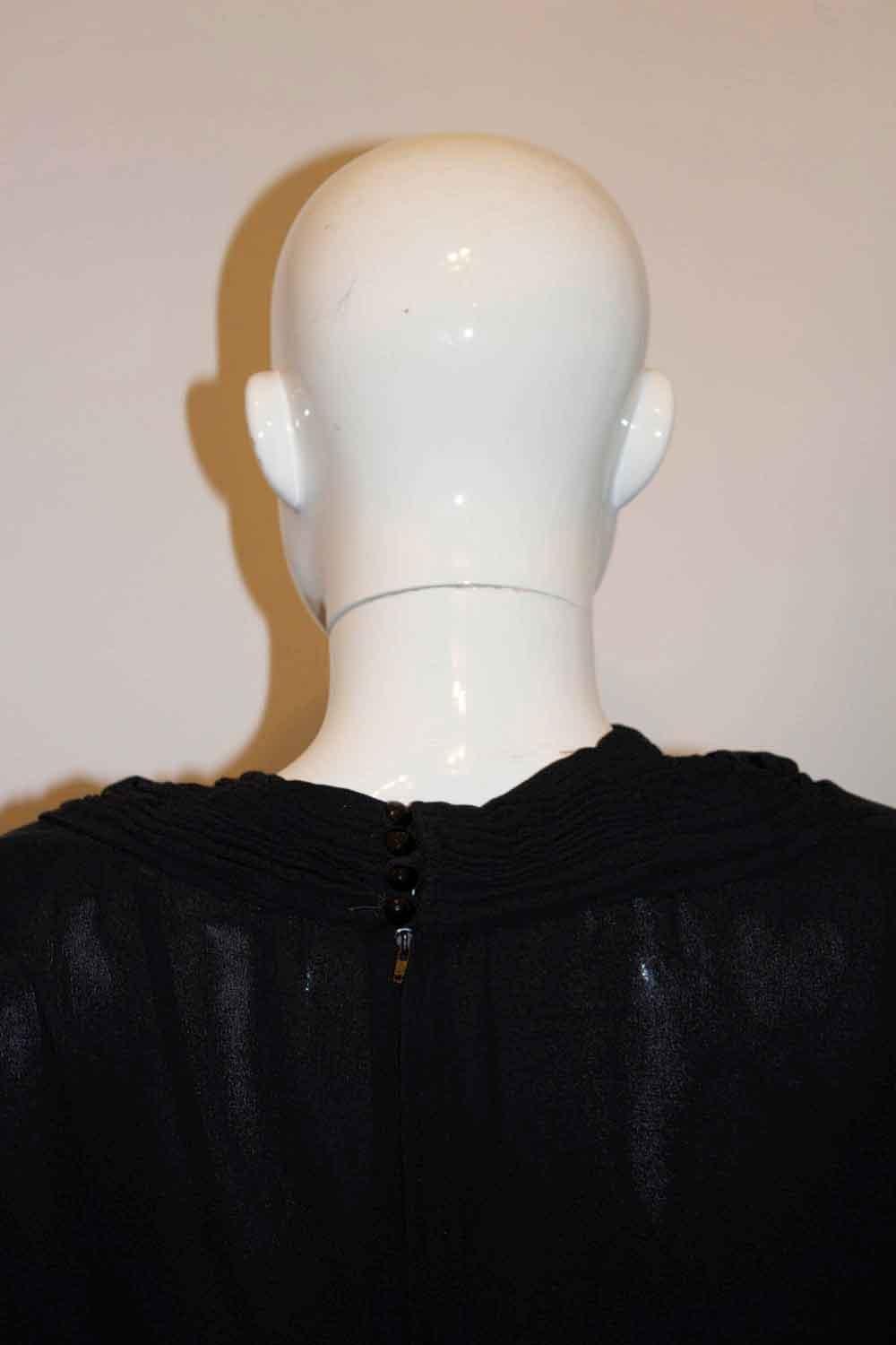 Women's or Men's Vintage Black Silk Valentino Blouse For Sale