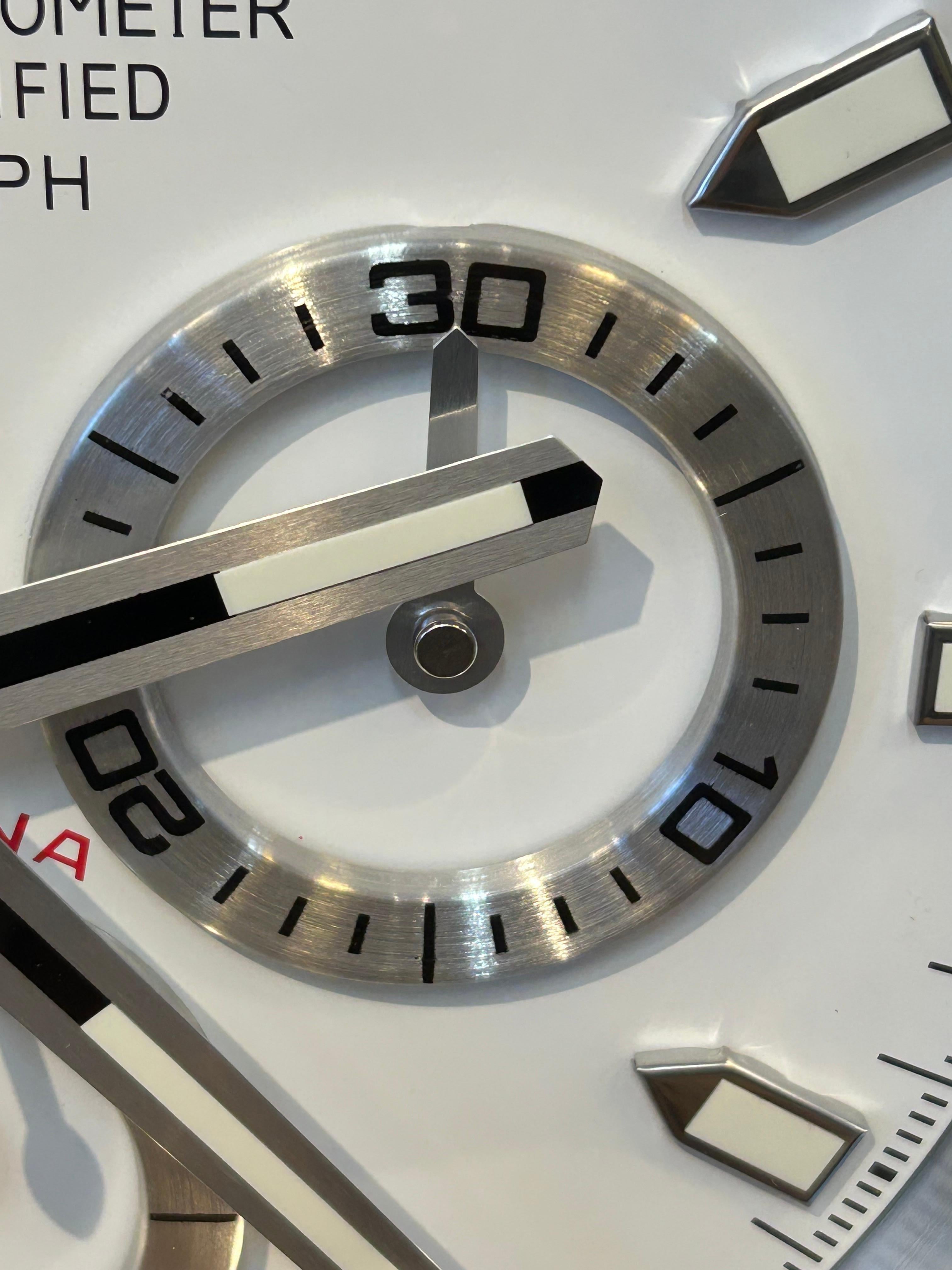 Fine XX secolo Orologio da parete Rolex d'epoca in bianco e nero e argento in vendita