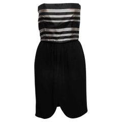 Vintage Black & Silver Valentino Boutique Strapless Dress Size US S