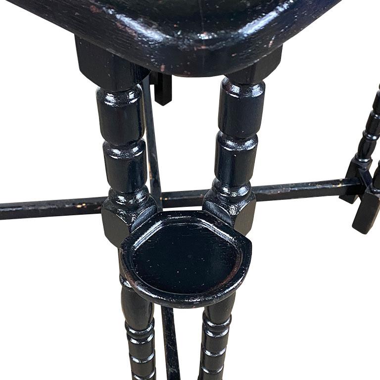 antique card table with drink holders