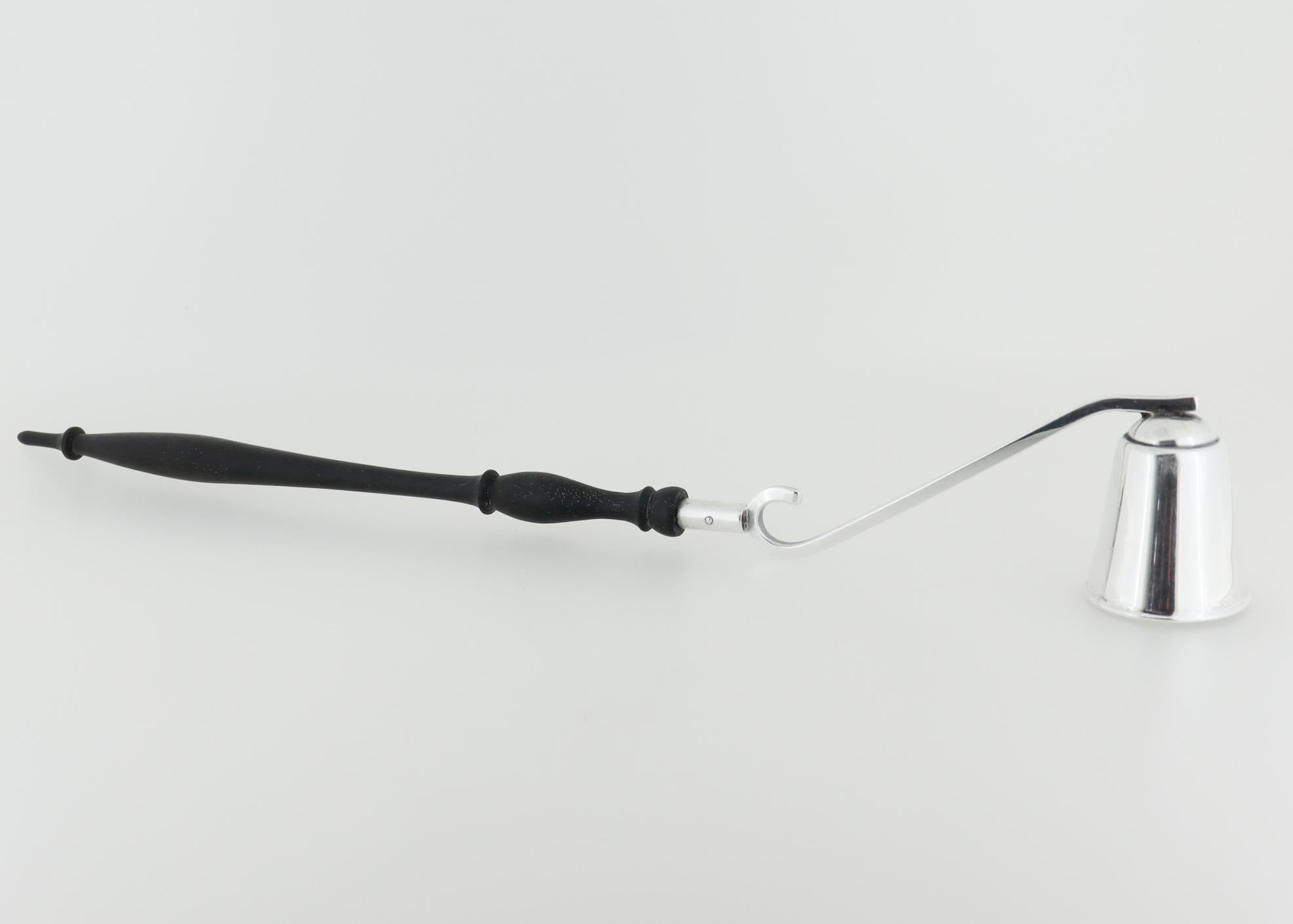 American Vintage Black, Starr, & Gorham Sterling Silver Candle Snuffer with Wooden Handle