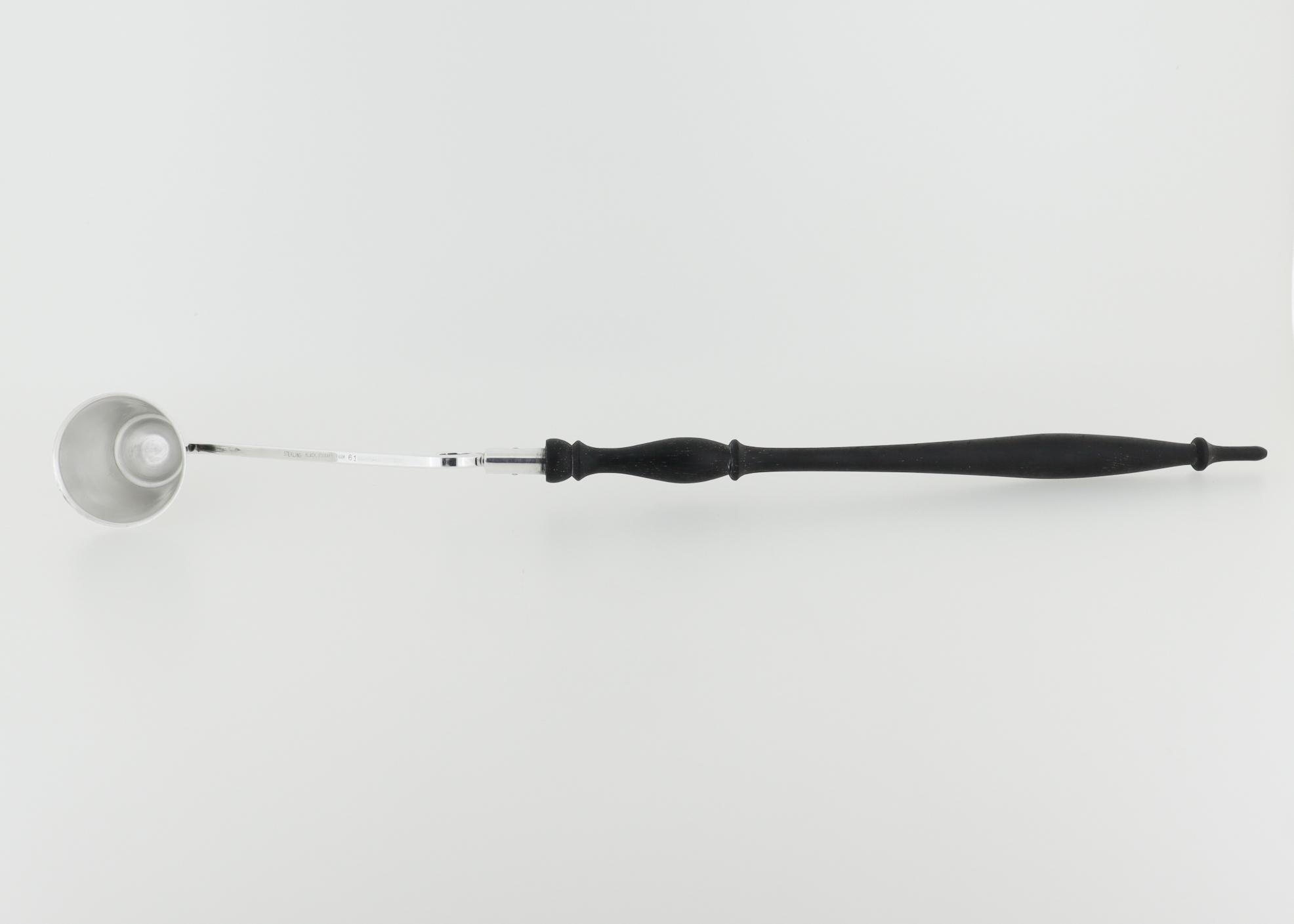 Vintage Black, Starr, & Gorham Sterling Silver Candle Snuffer with Wooden Handle In Good Condition In Philadelphia, PA