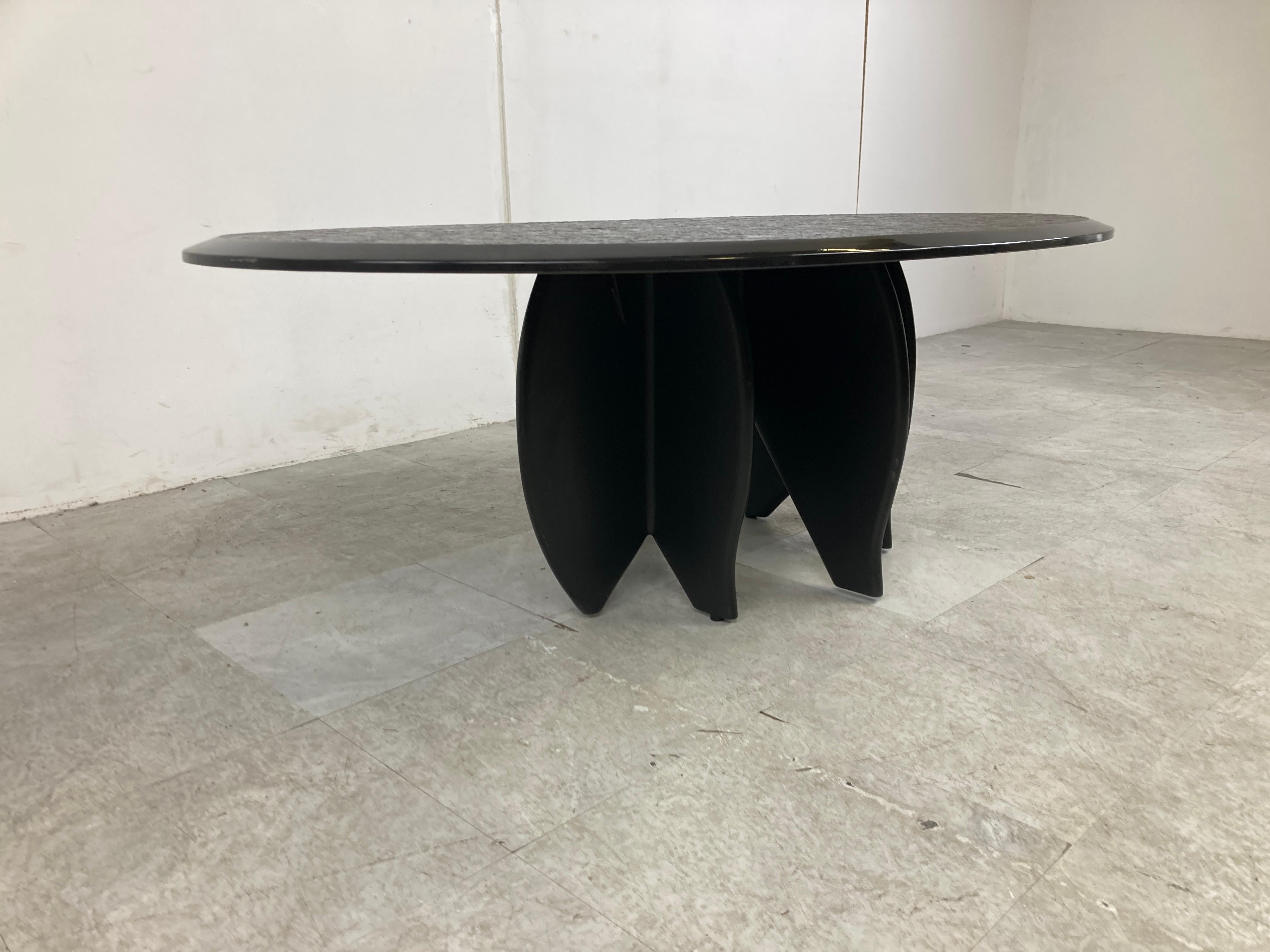 Vintage Black Stone Coffee Table, 1980s For Sale 4