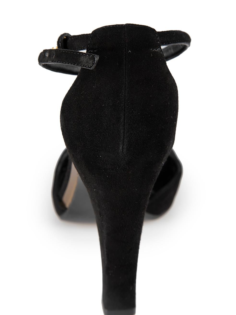 Gucci Vintage Black Suede T-Strap Sandals Size IT 35 1