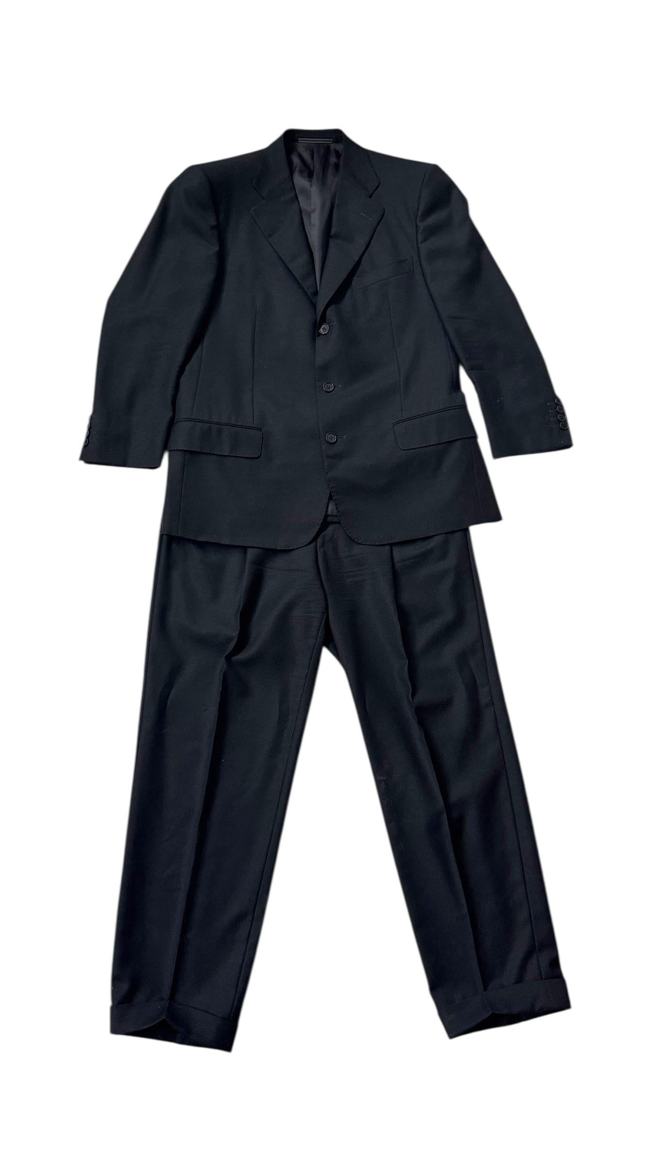 Traje negro vintage de Ermenegildo Zegna 'Tindari' - ¡Sin derechos de importación! en venta 5