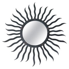 Espejo vintage negro sunburst, años 50