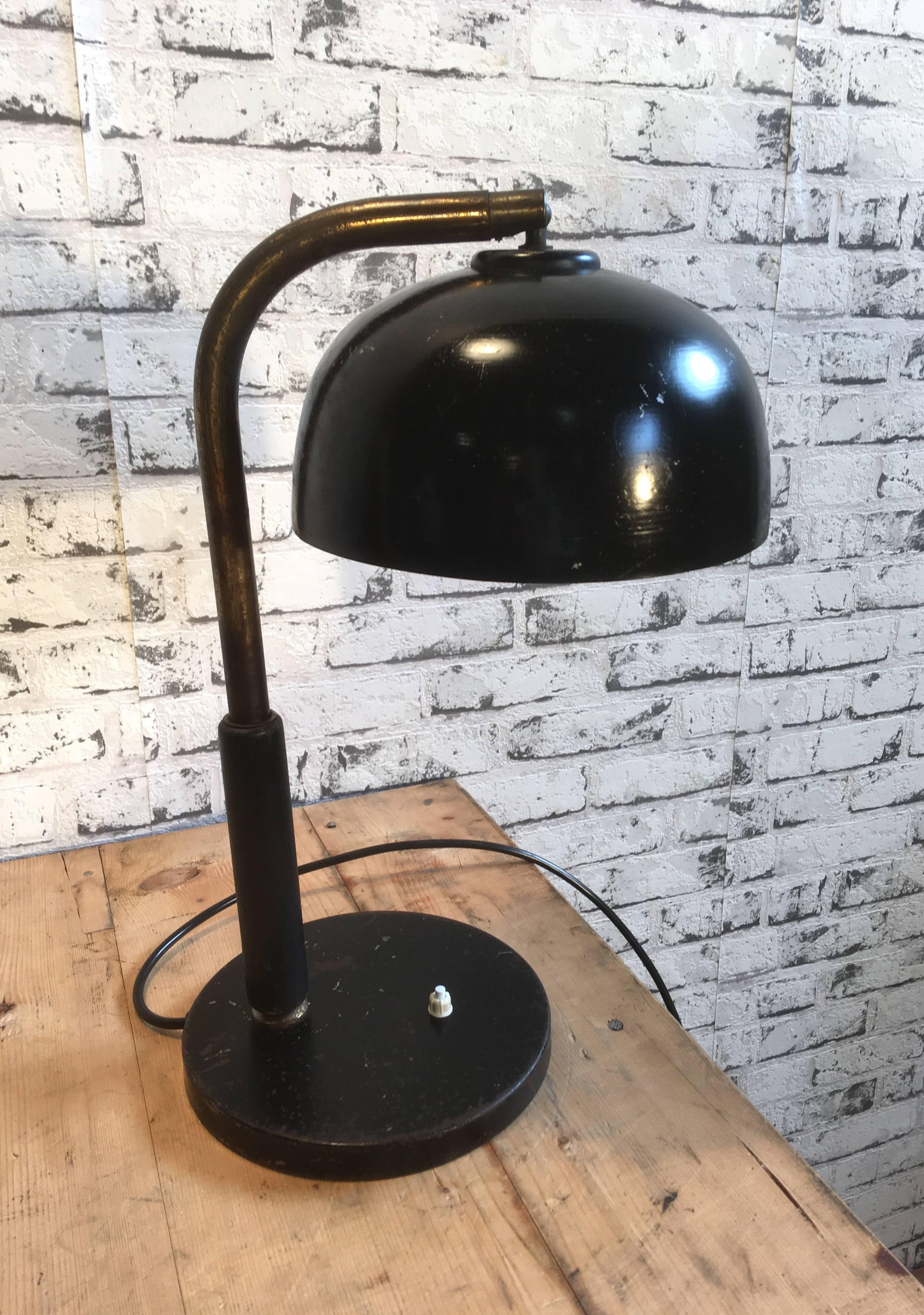 Czech Vintage Black Table Lamp, 1930s
