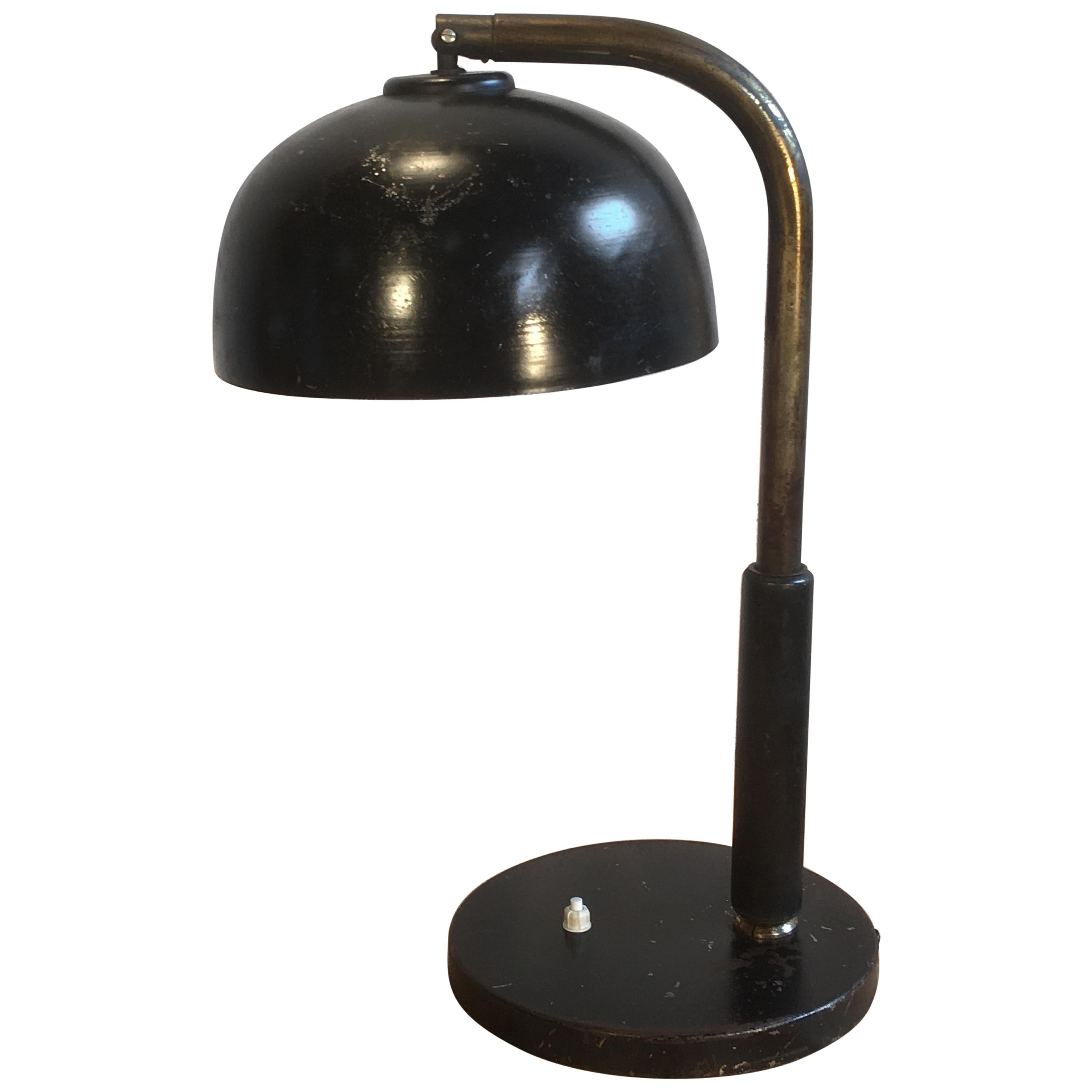 Vintage Black Table Lamp, 1930s