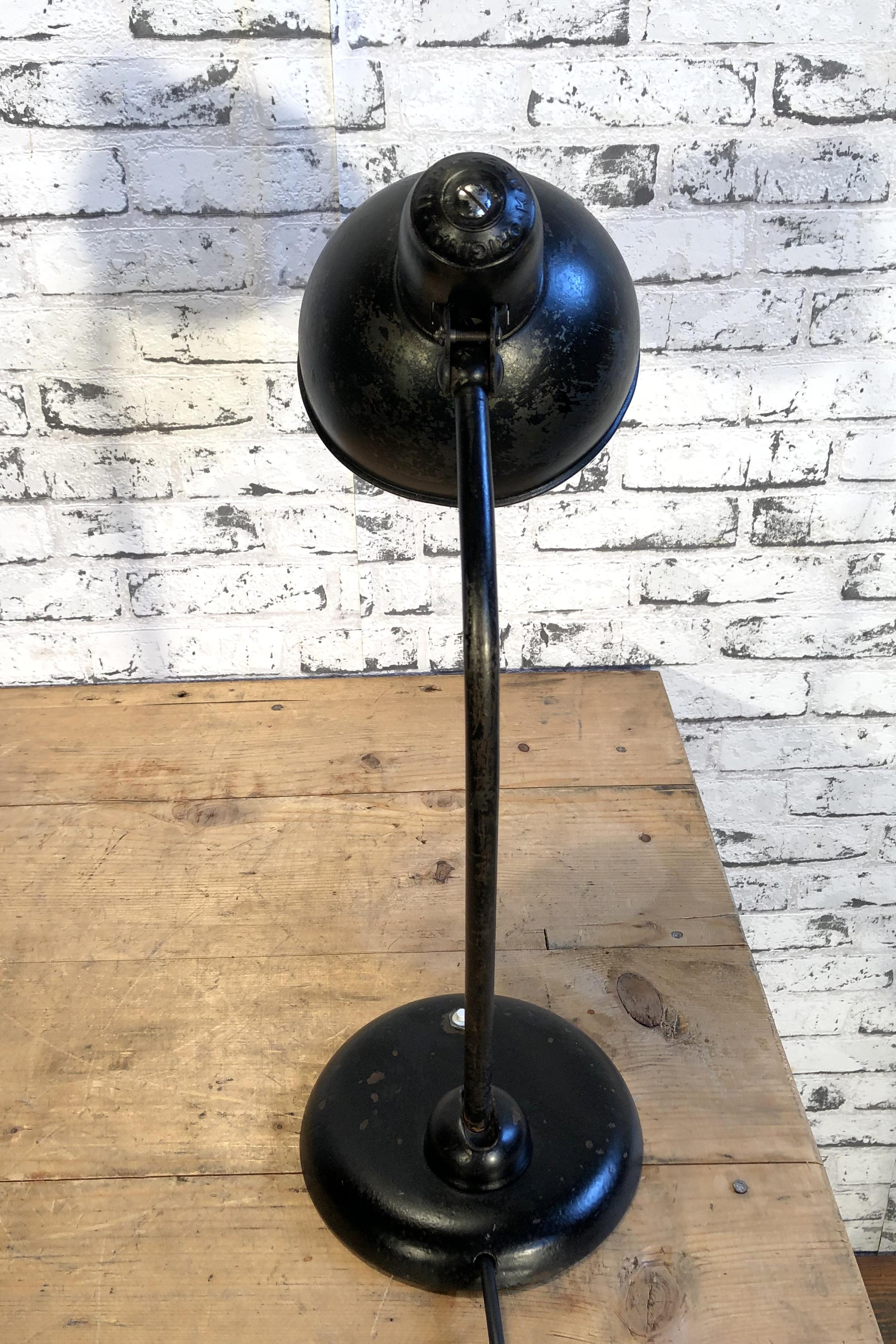 Vintage Black Table Lamp by Christian Dell for Kaiser Idell, 1930s In Fair Condition In Kojetice, CZ