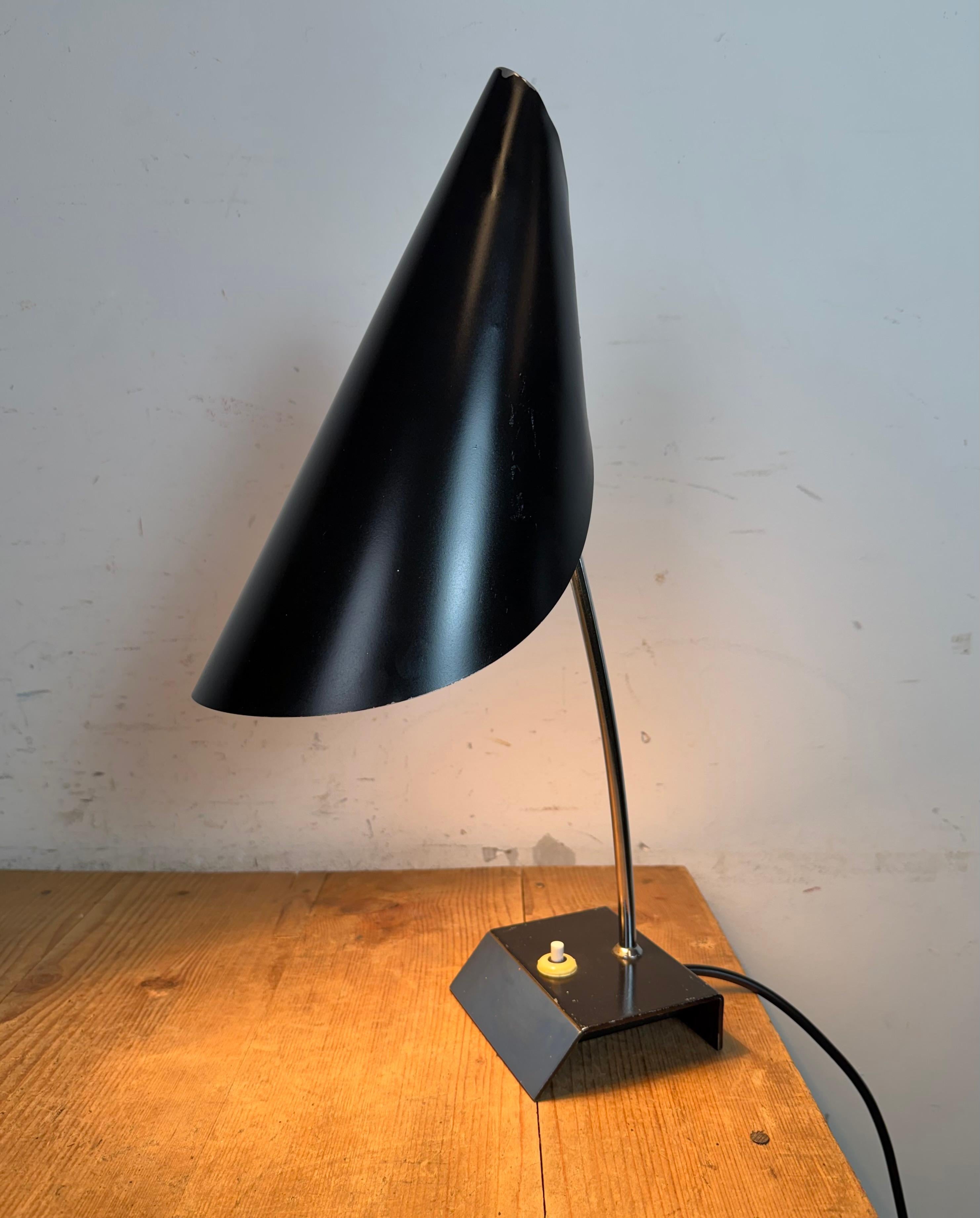 Lampe à poser vintage noire par Josef Hůrka pour Napako, 1960s en vente 8